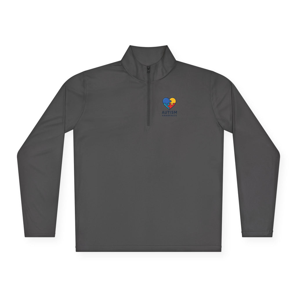 Autism Awareness Quarter-Zip Pullover — Puzzle Heart Logo