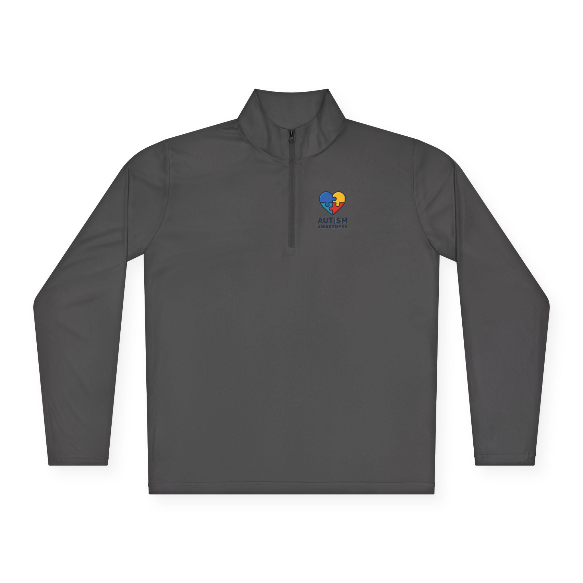 Autism Awareness Quarter-Zip Pullover — Puzzle Heart Logo