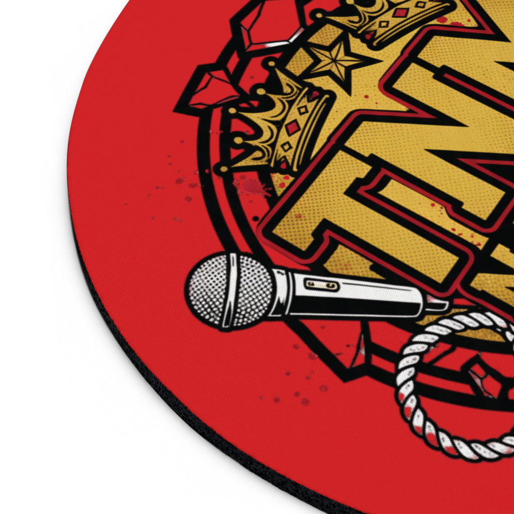 TNM Nation Round Mouse Pad — Hip Hop Microphone & Boombox Gaming Desk Mat