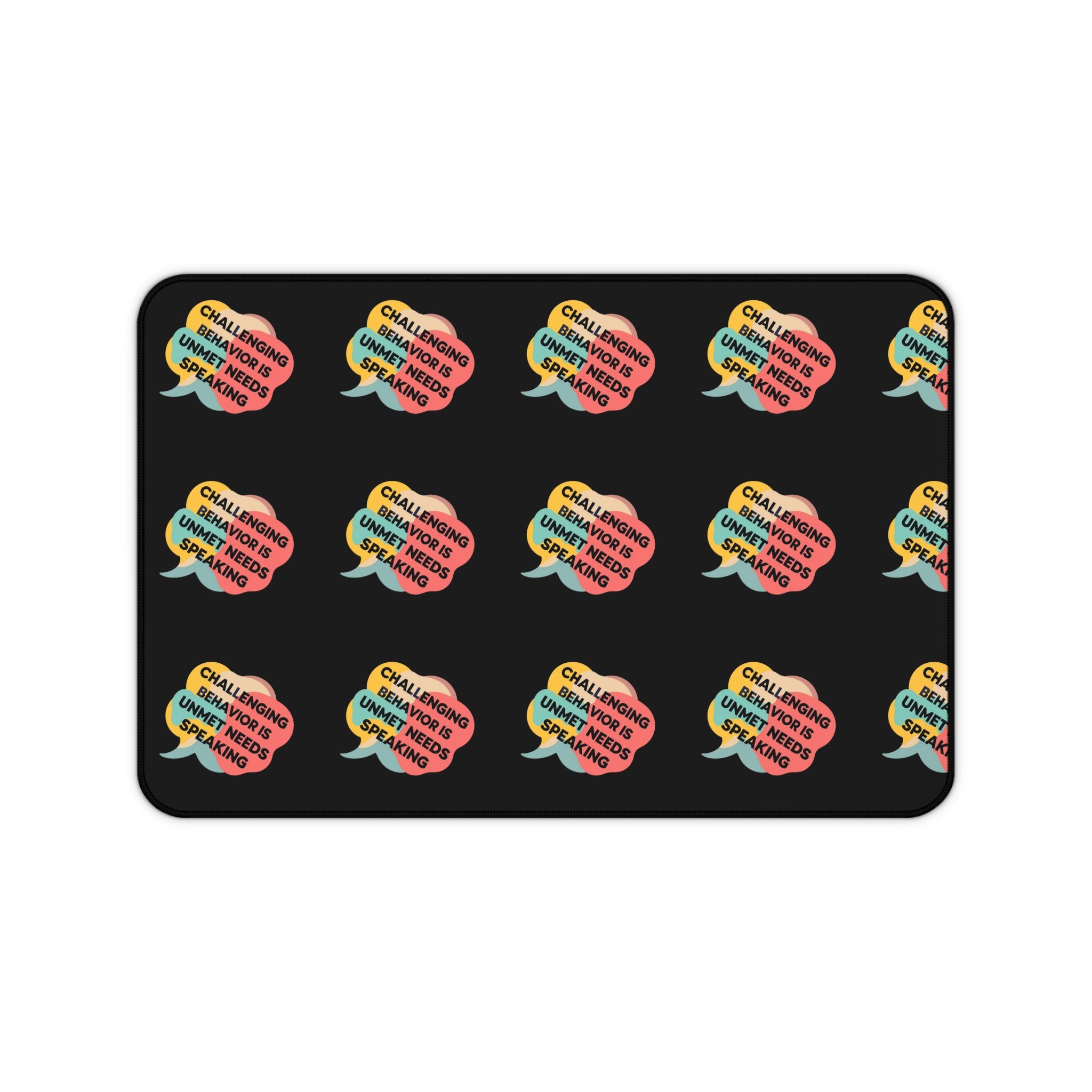 Retro Speech Bubble Desk Mat — "Challenge Accepted" Pattern