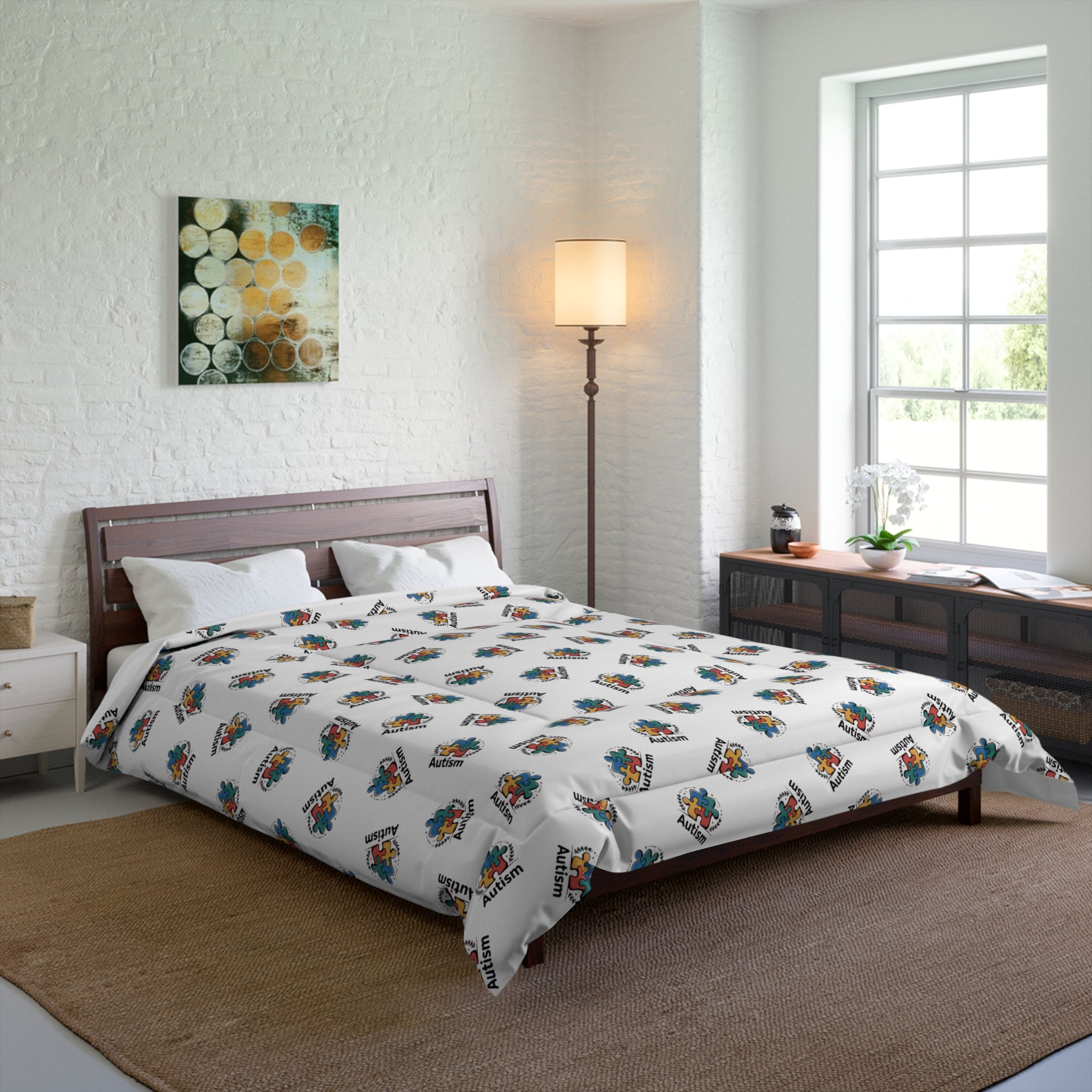 Comforter - Colorful Floral Geode Pattern Duvet Cover for Bedroom Decor