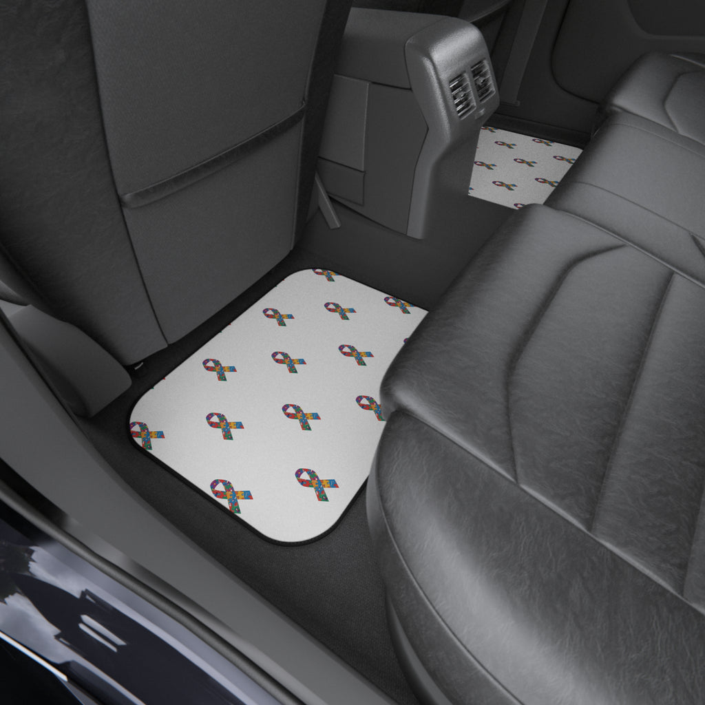 Awareness Ribbon Pattern Car Mats (Set of 4)