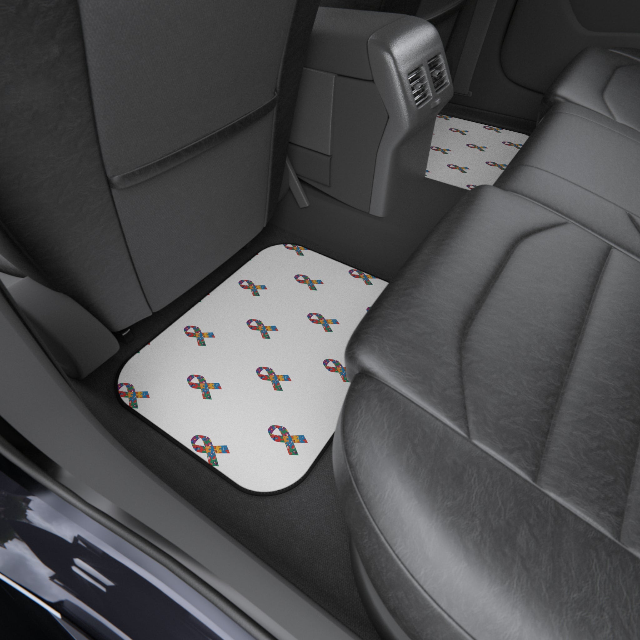 Awareness Ribbon Pattern Car Mats (Set of 4)