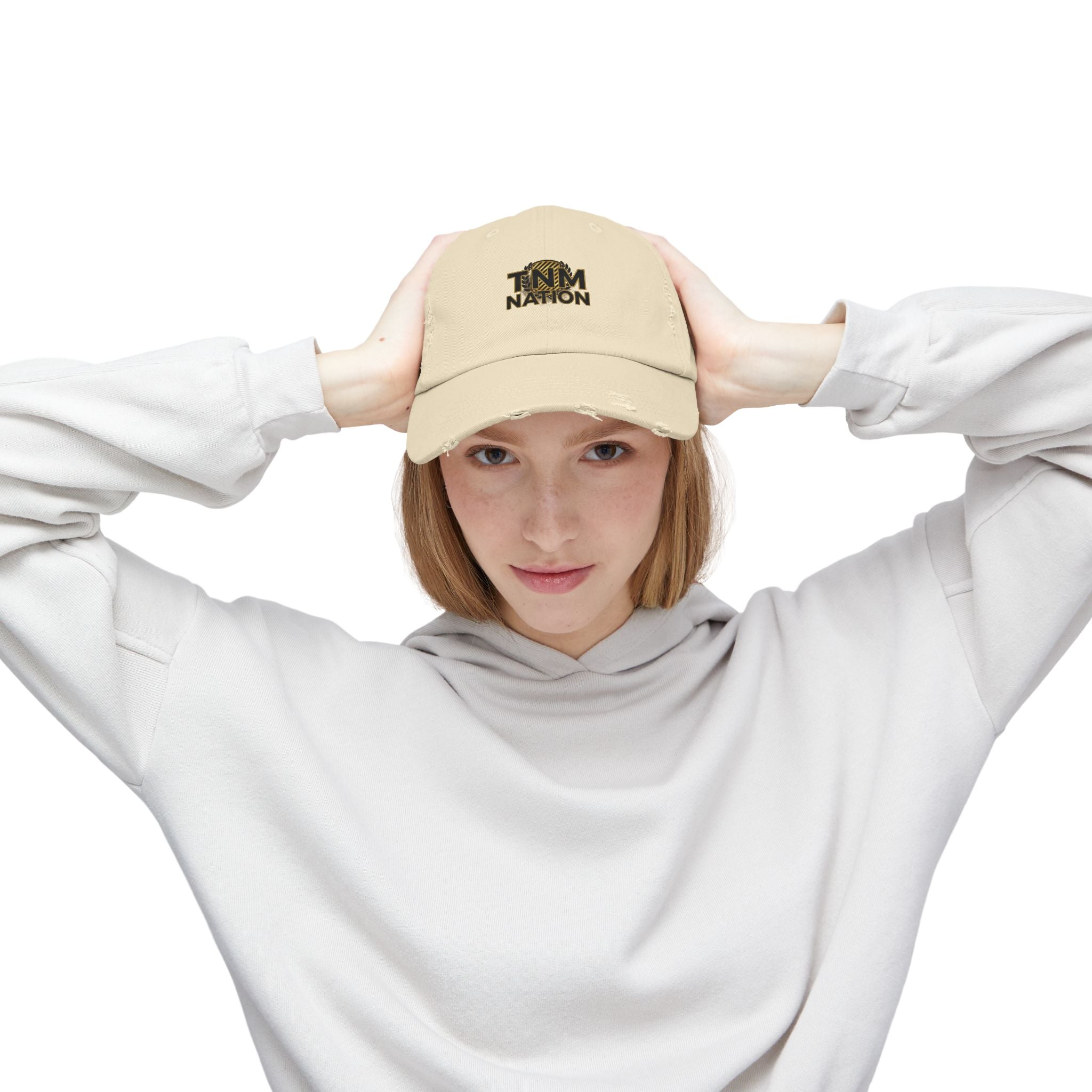 Distressed Baseball Cap — TNM Nation Gold Logo