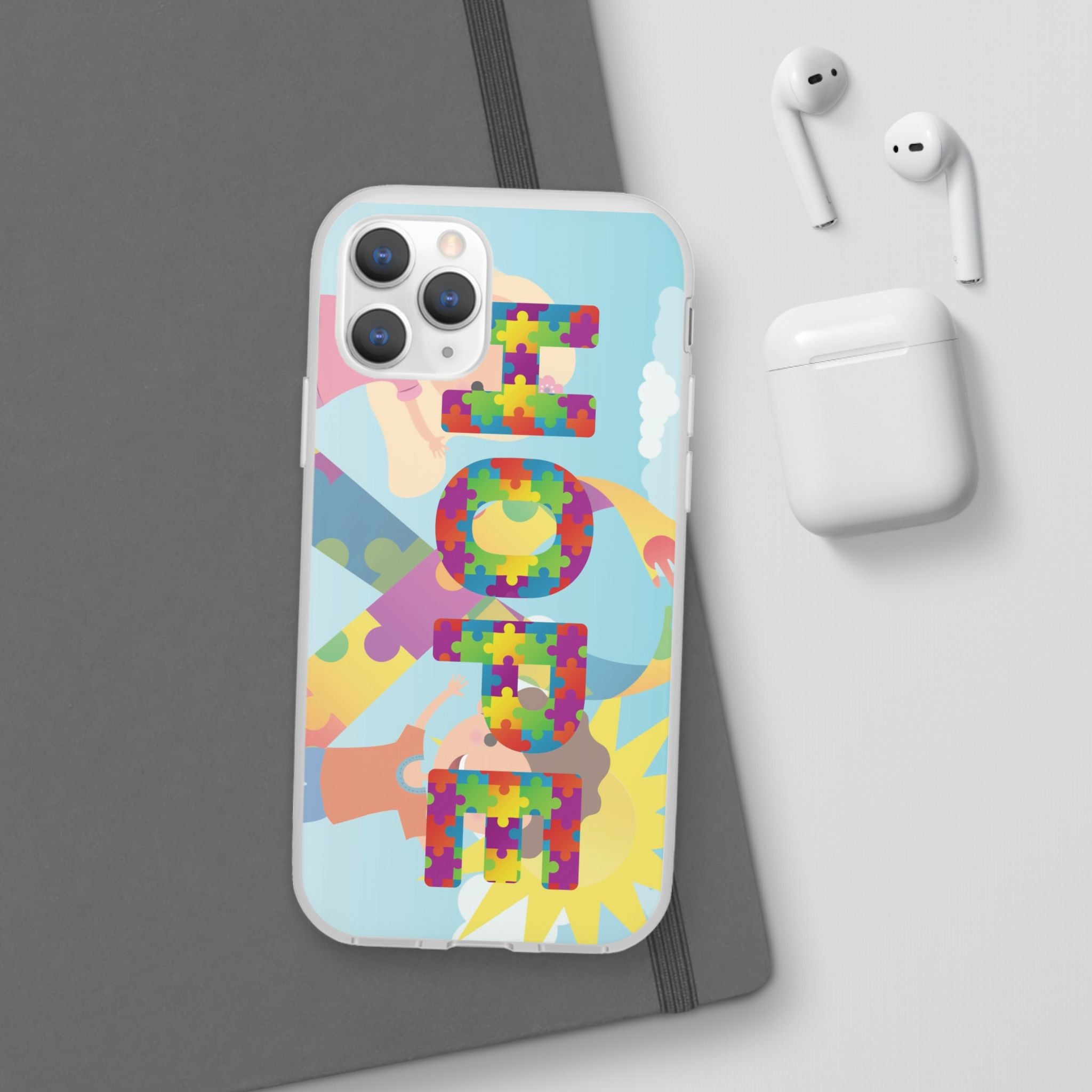Autism Awareness Phone Case — 'HOPE' Puzzle Heart Flexi Case