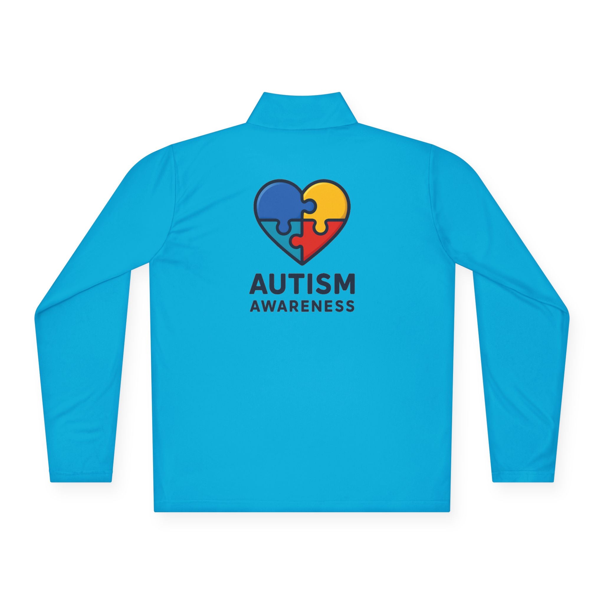 Autism Awareness Quarter-Zip Pullover — Puzzle Heart Logo