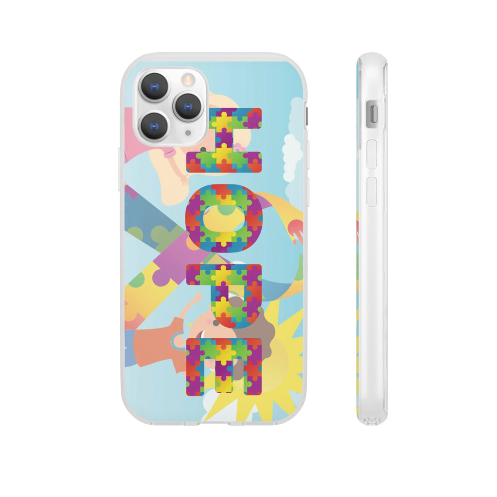 Autism Awareness Phone Case — 'HOPE' Puzzle Heart Flexi Case