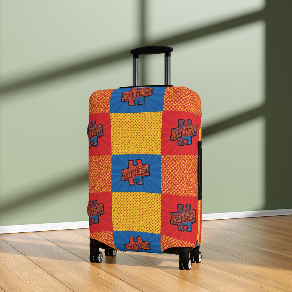 Autism Awareness Puzzle Luggage Cover — Bright Travel Protector