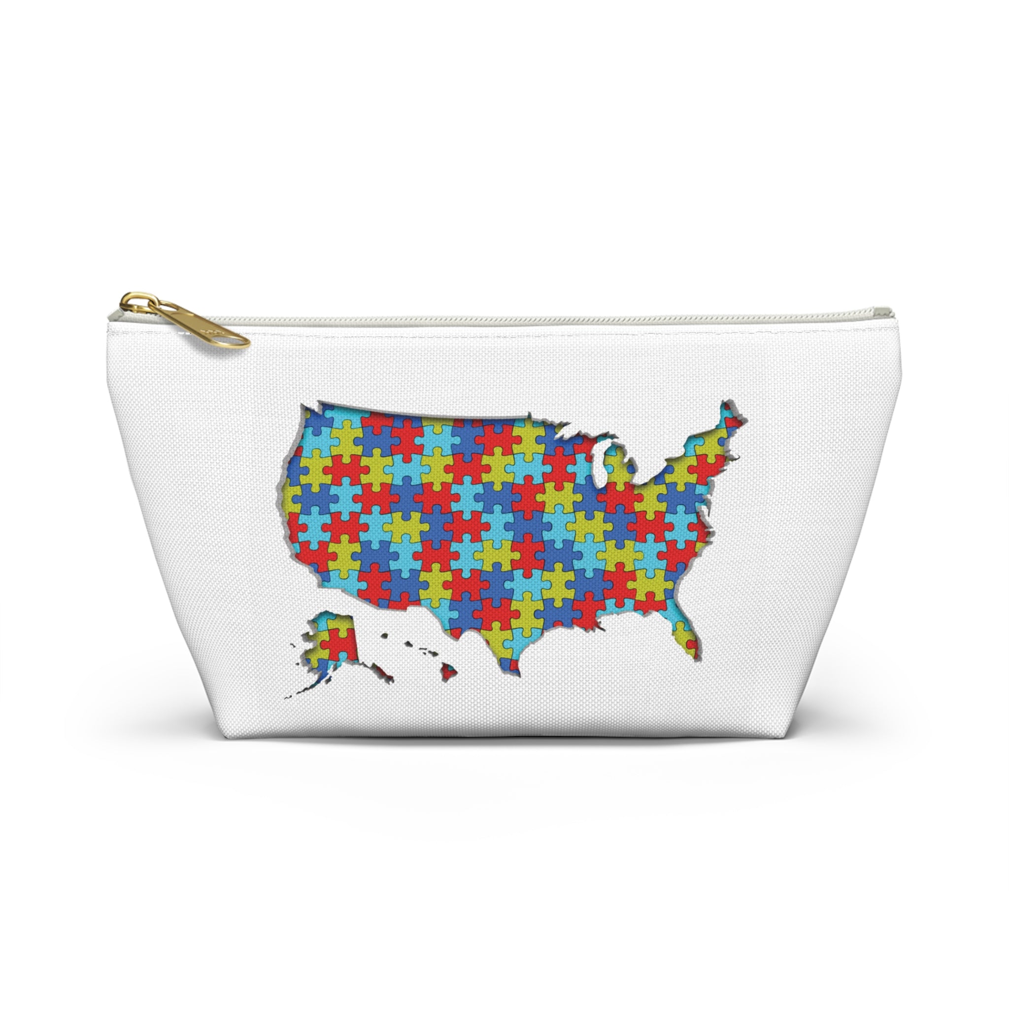 Autism Awareness USA Puzzle Map Accessory Pouch