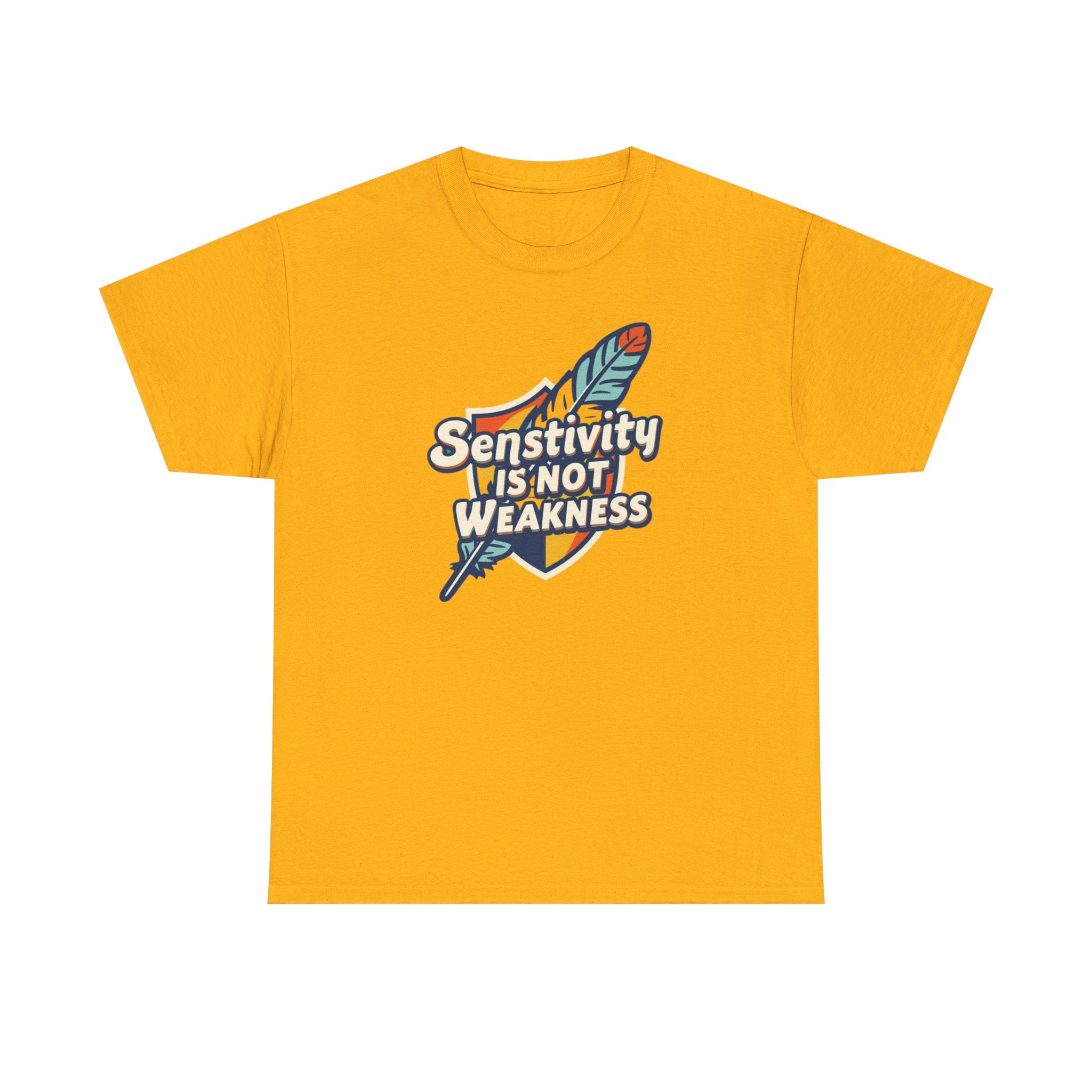 Sensitivity Is Not Weakness T-Shirt — Empathy Feather Graphic Tee