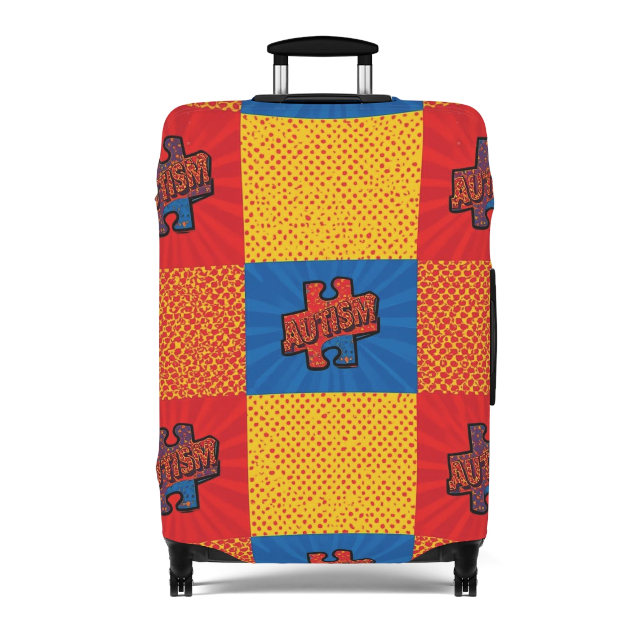 Autism Awareness Puzzle Luggage Cover — Bright Travel Protector
