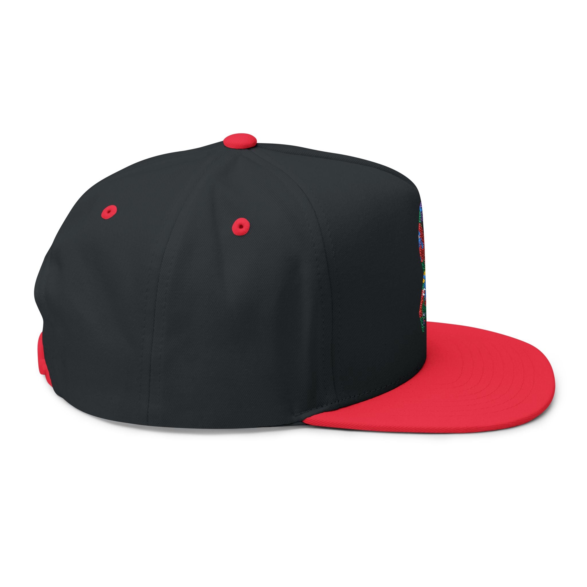 Embroidered Colorful Puzzle Ribbon Snapback Hat — Autism Awareness Flat Bill Cap