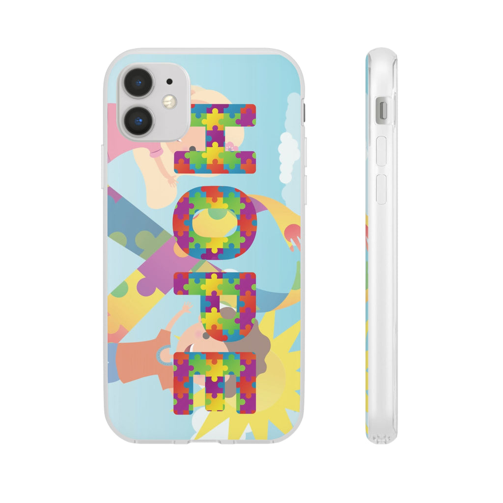 Autism Awareness Phone Case — 'HOPE' Puzzle Heart Flexi Case
