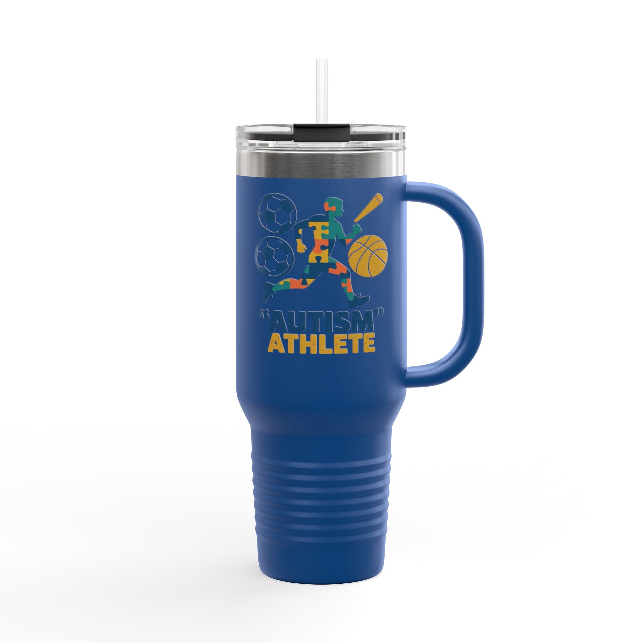Autism Athlete 40oz Insulated Travel Mug — Sports Awareness Tumbler
