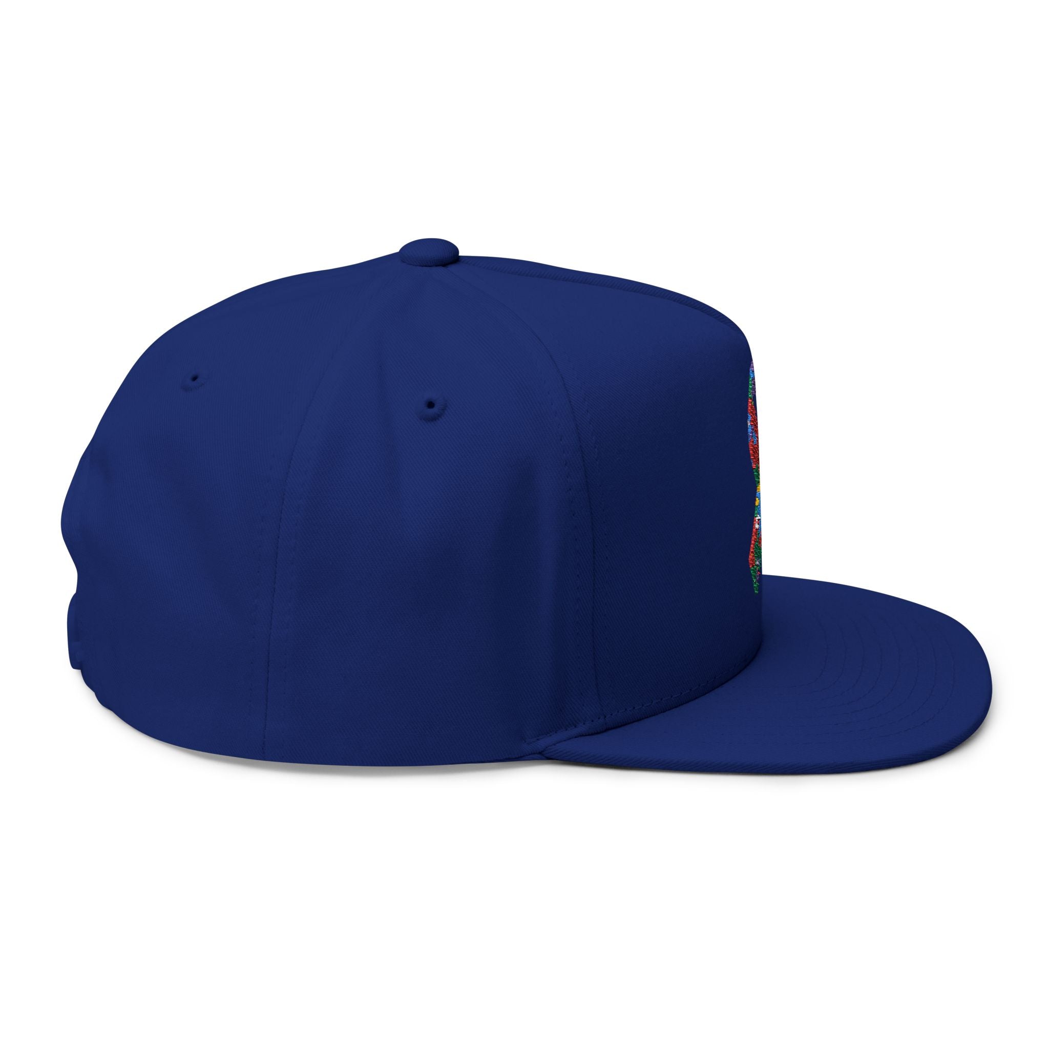 Embroidered Colorful Puzzle Ribbon Snapback Hat — Autism Awareness Flat Bill Cap