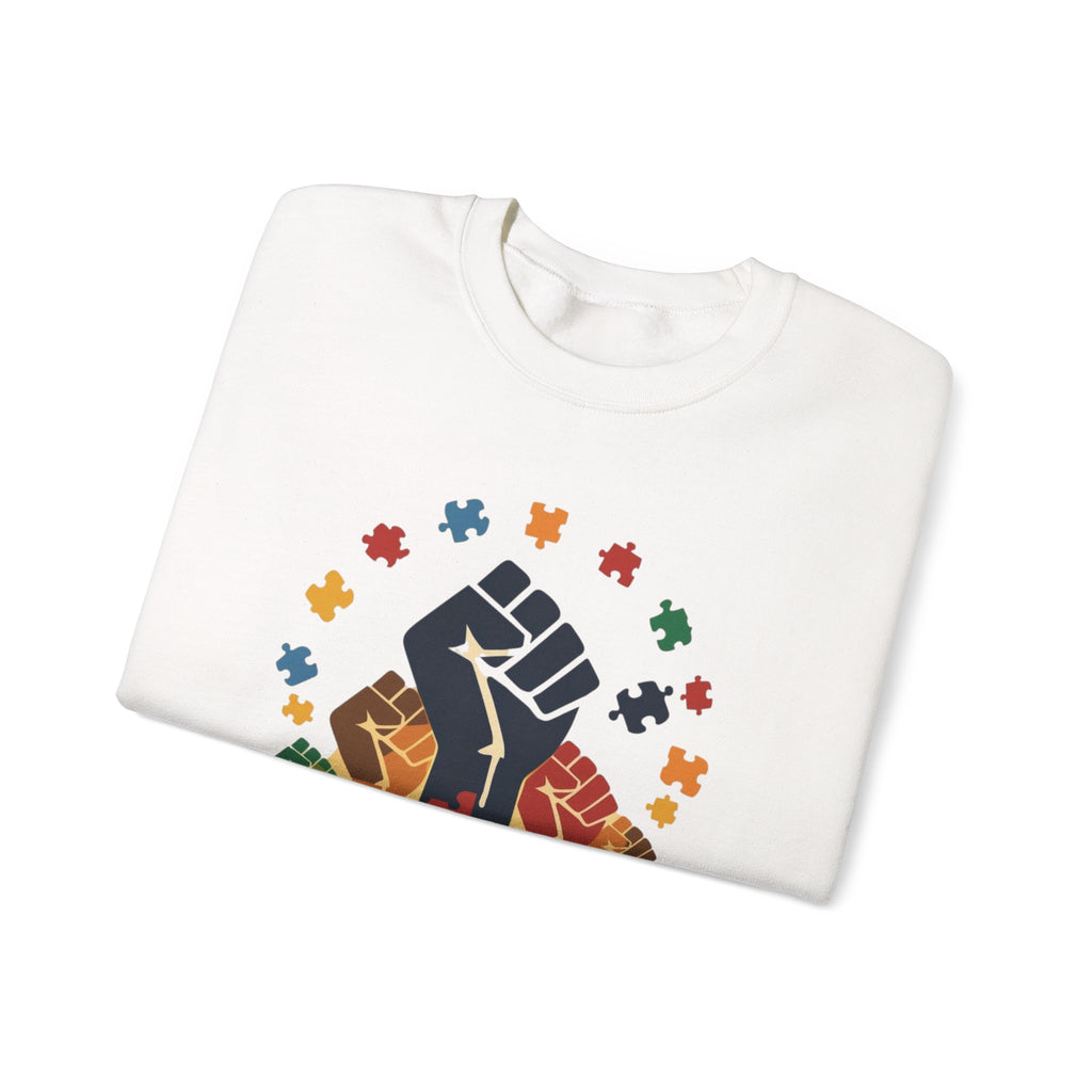 Juneteenth Meets Autism 2 Sweatshirt - Multicolor Unity Graphic Crewneck
