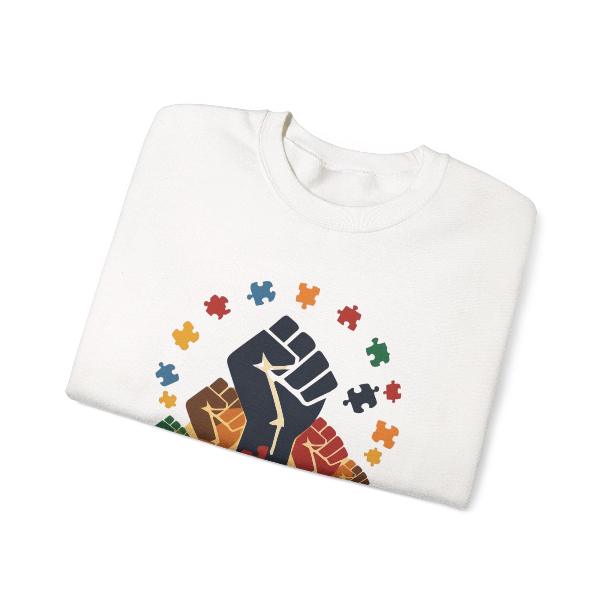Juneteenth Meets Autism 2 Sweatshirt - Multicolor Unity Graphic Crewneck