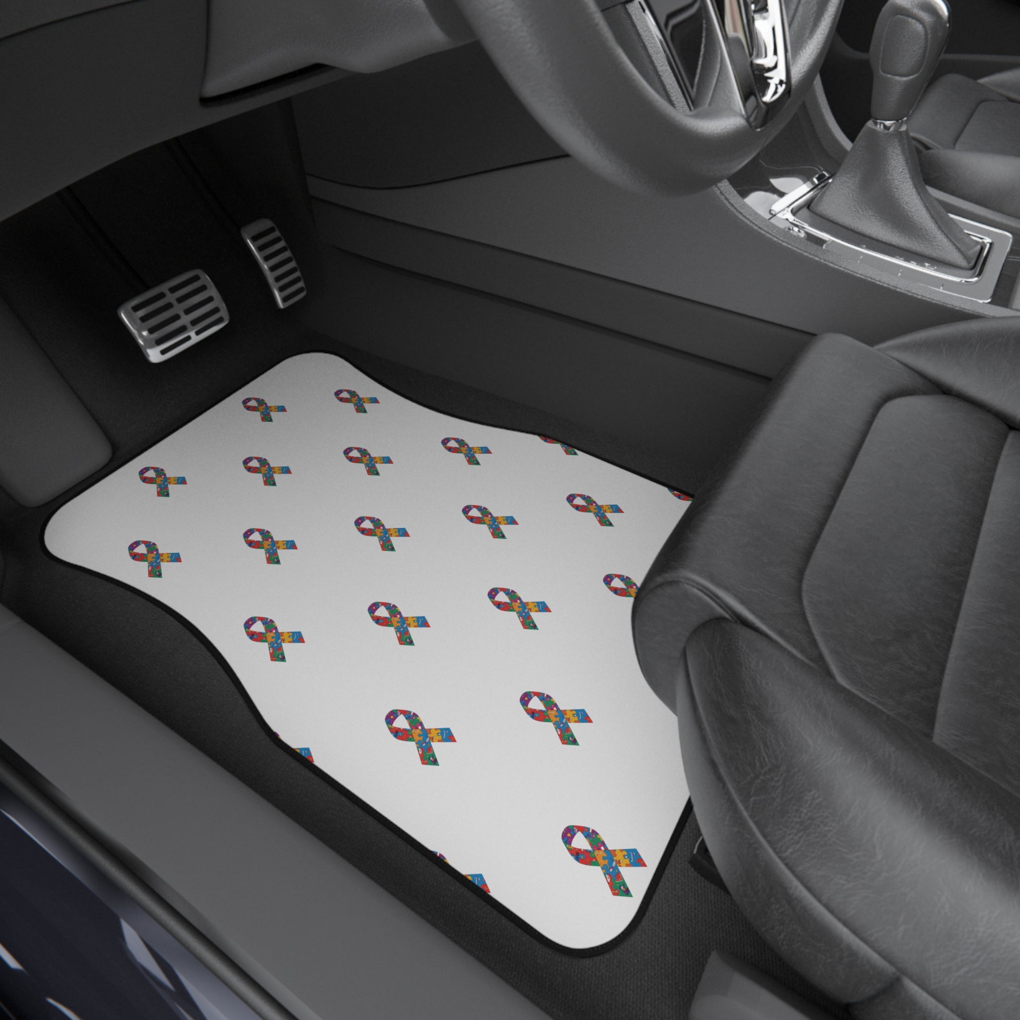 Awareness Ribbon Pattern Car Mats (Set of 4)
