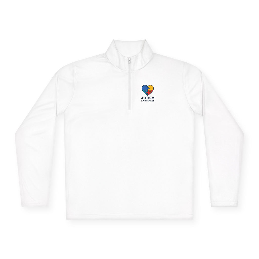 Autism Awareness Quarter-Zip Pullover — Puzzle Heart Logo