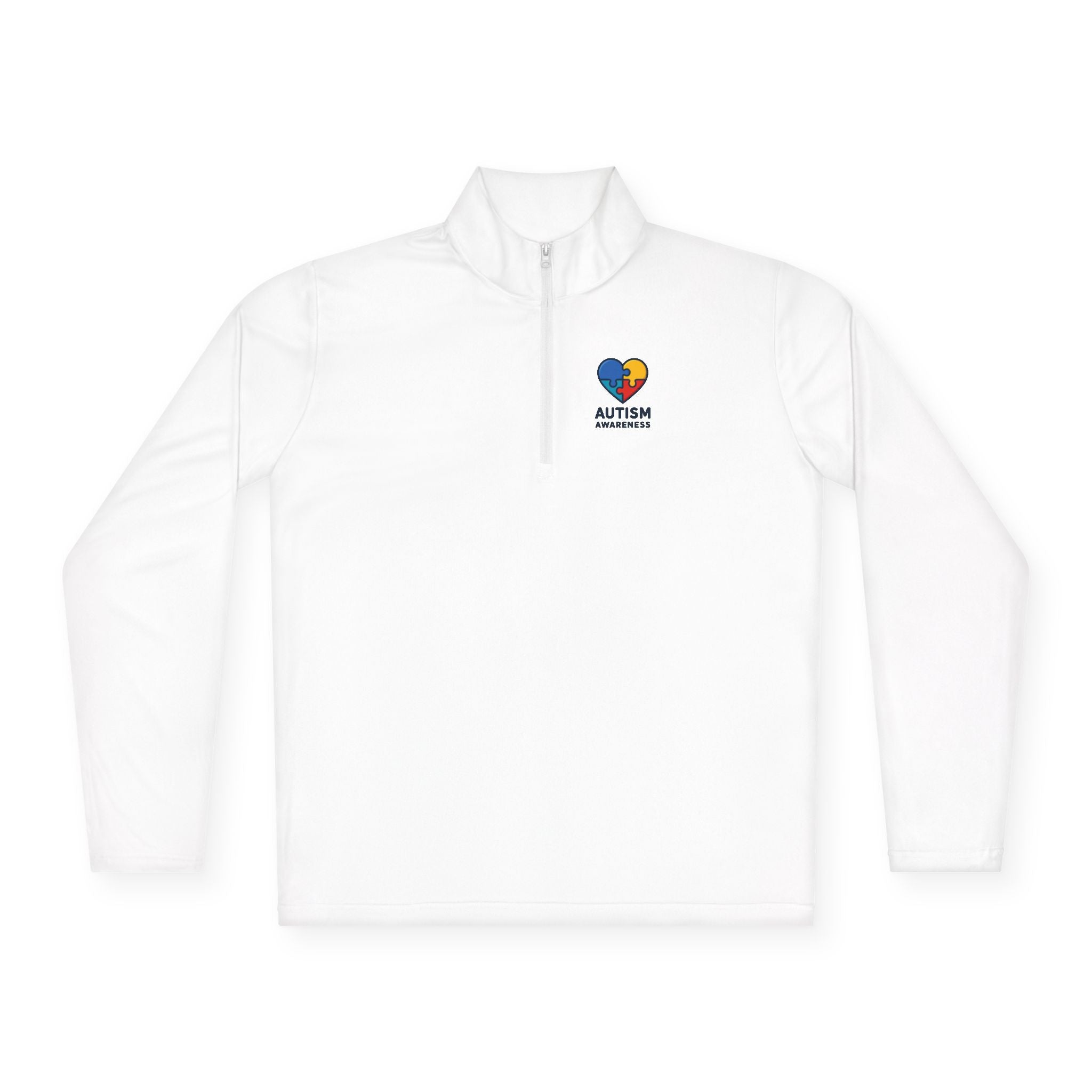 Autism Awareness Quarter-Zip Pullover — Puzzle Heart Logo