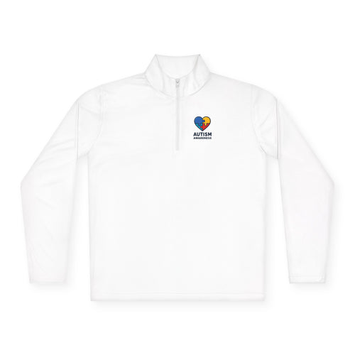 Autism Awareness Quarter-Zip Pullover — Puzzle Heart Logo