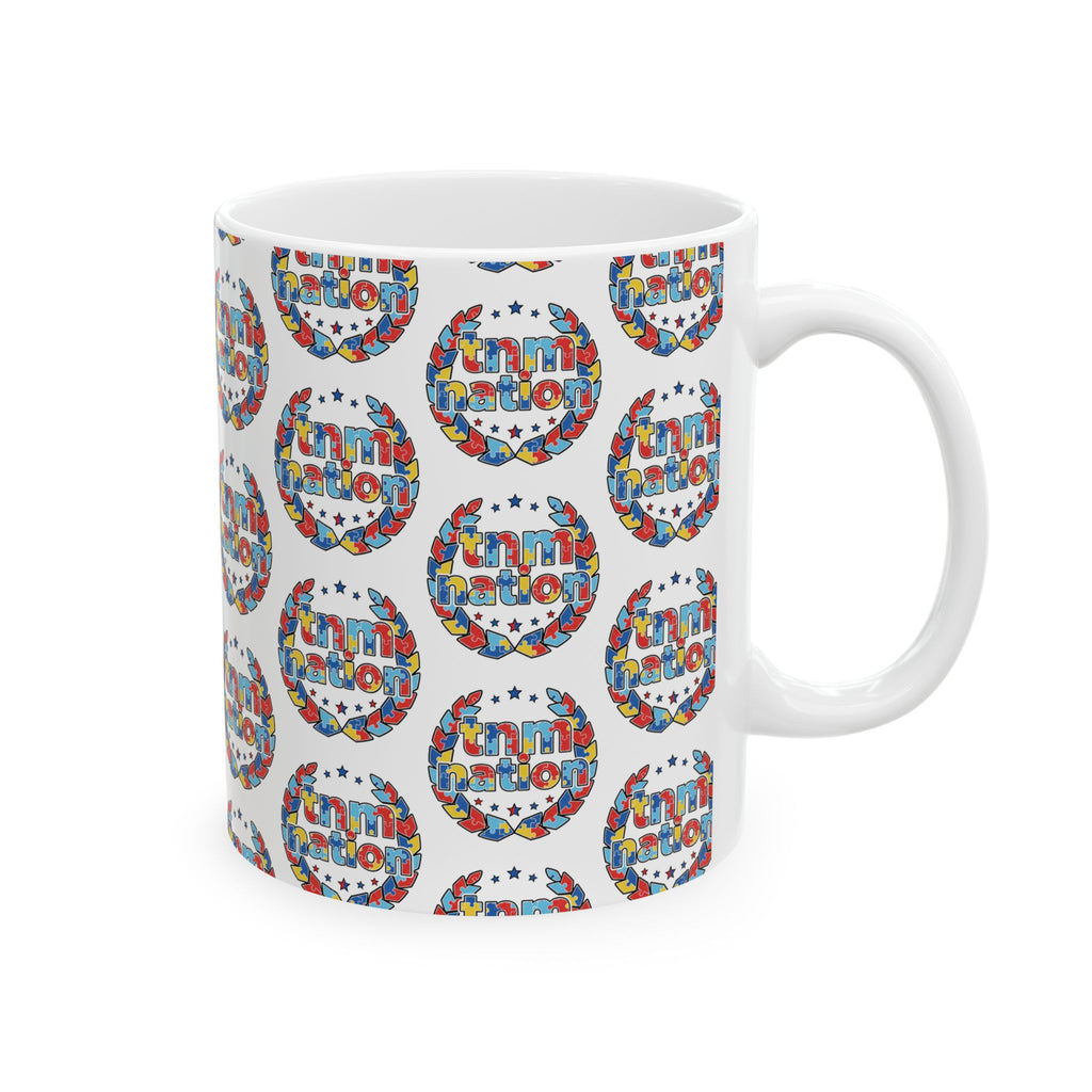 TNM Nation Pattern Ceramic Mug — Patriotic USA Coffee Cup (11oz, 15oz)
