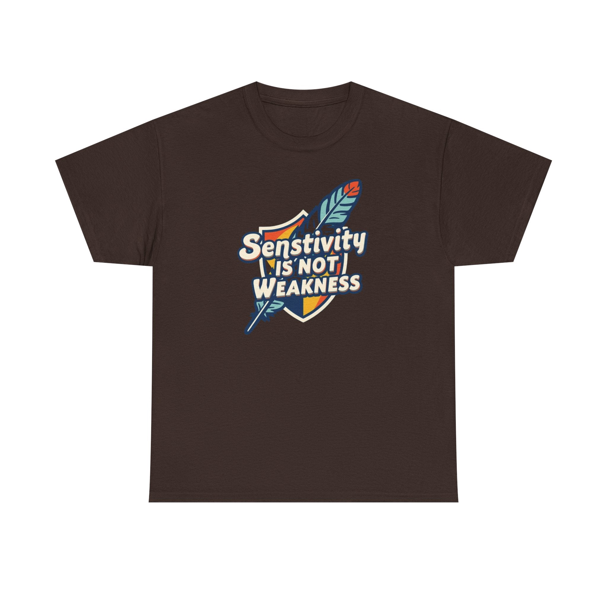 Sensitivity Is Not Weakness T-Shirt — Empathy Feather Graphic Tee