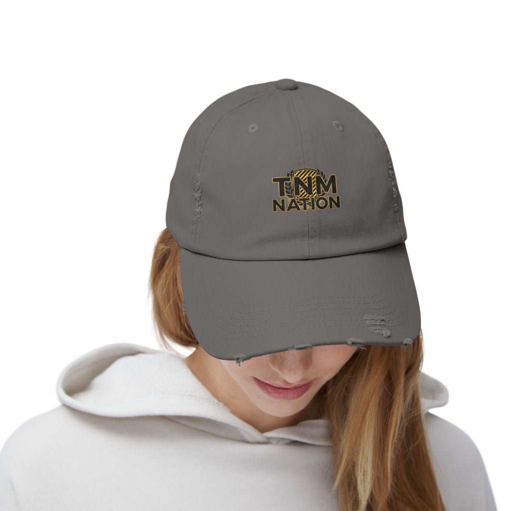 Distressed Baseball Cap — TNM Nation Gold Logo