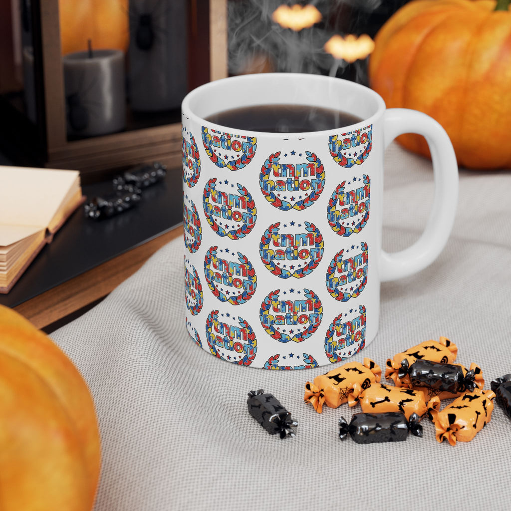 TNM Nation Pattern Ceramic Mug — Patriotic USA Coffee Cup (11oz, 15oz)