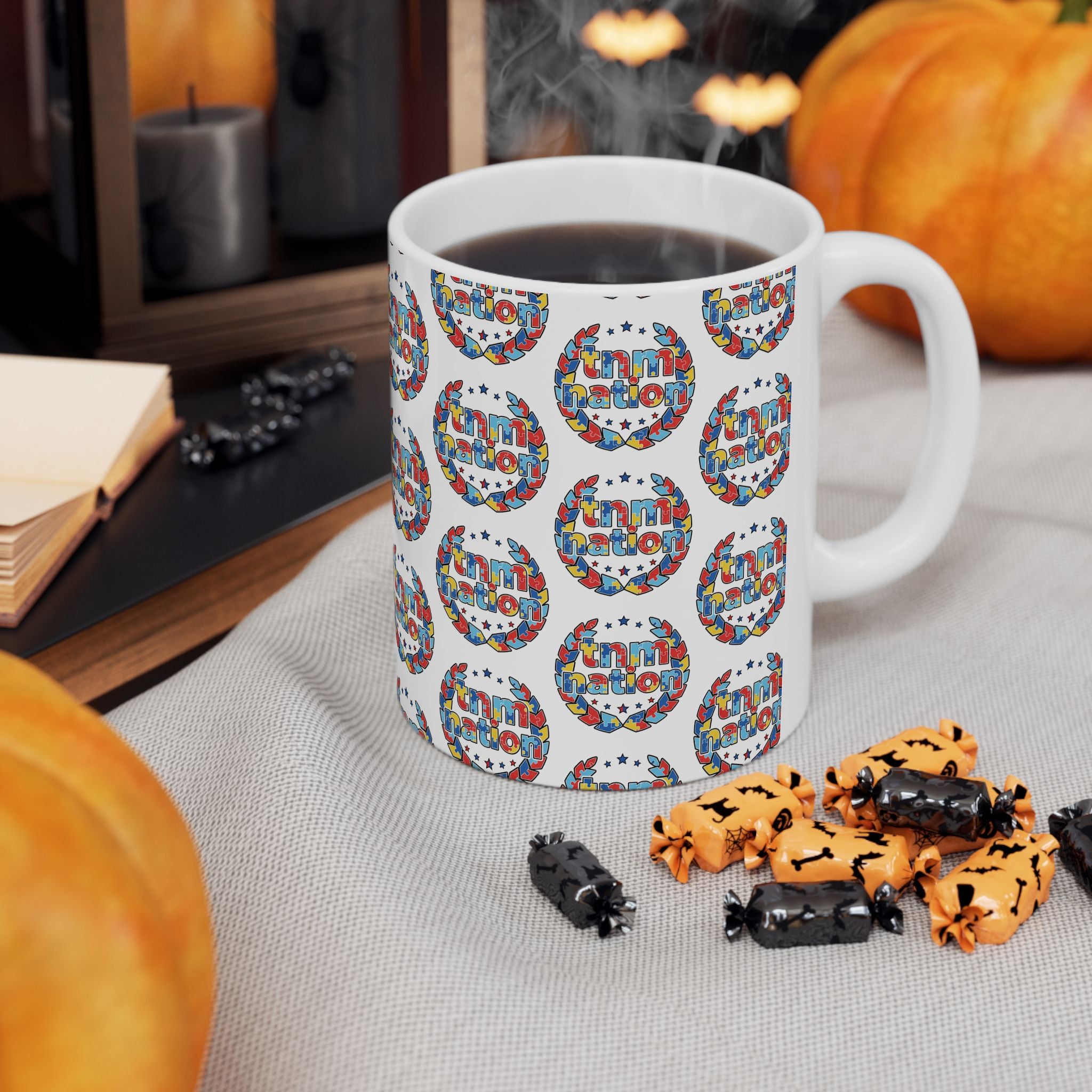 TNM Nation Pattern Ceramic Mug — Patriotic USA Coffee Cup (11oz, 15oz)