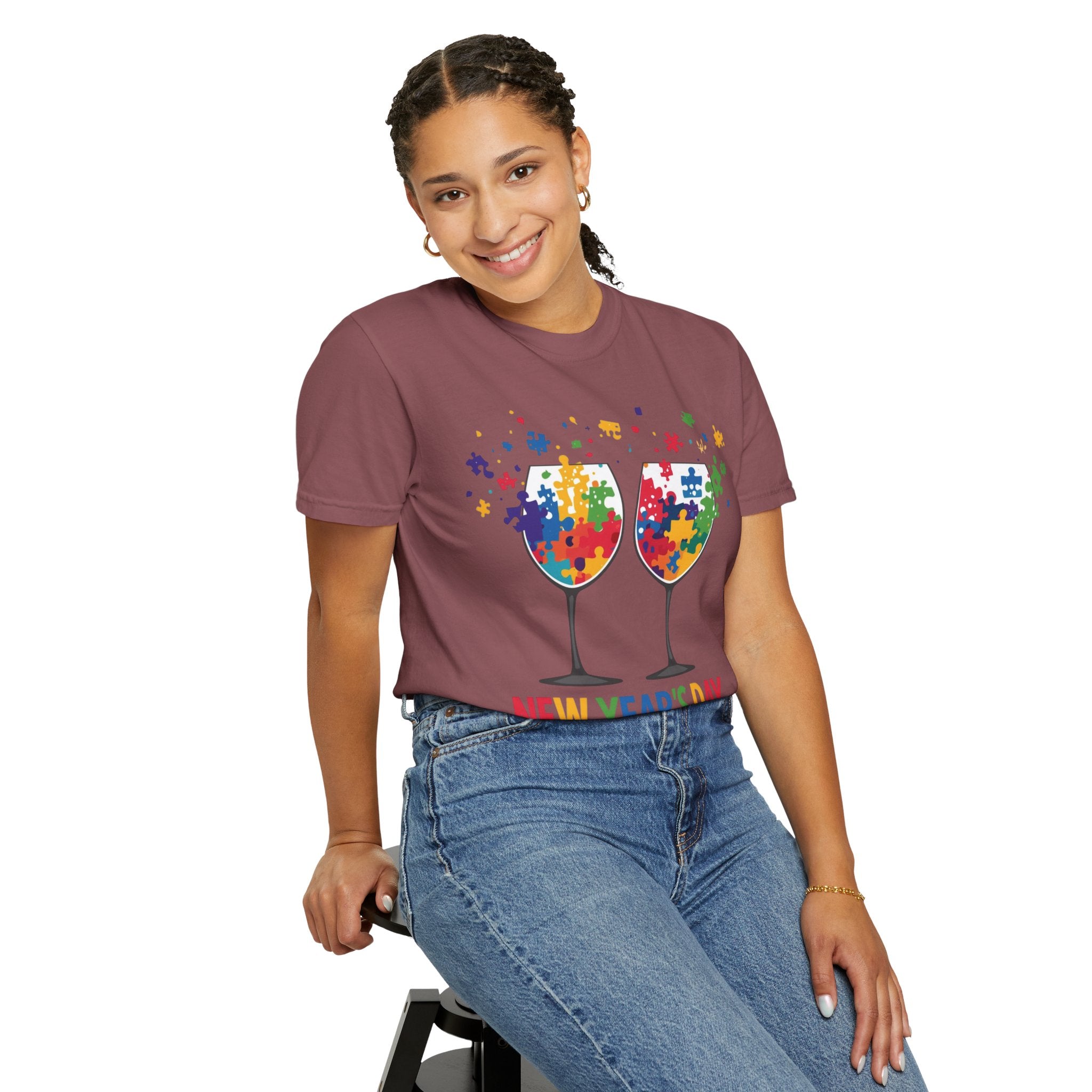 New Year’s Day Puzzle Wine T-Shirt