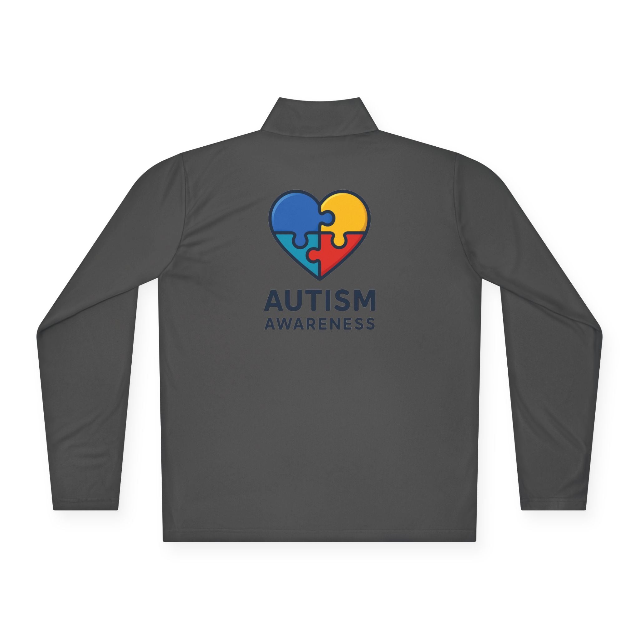 Autism Awareness Quarter-Zip Pullover — Puzzle Heart Logo