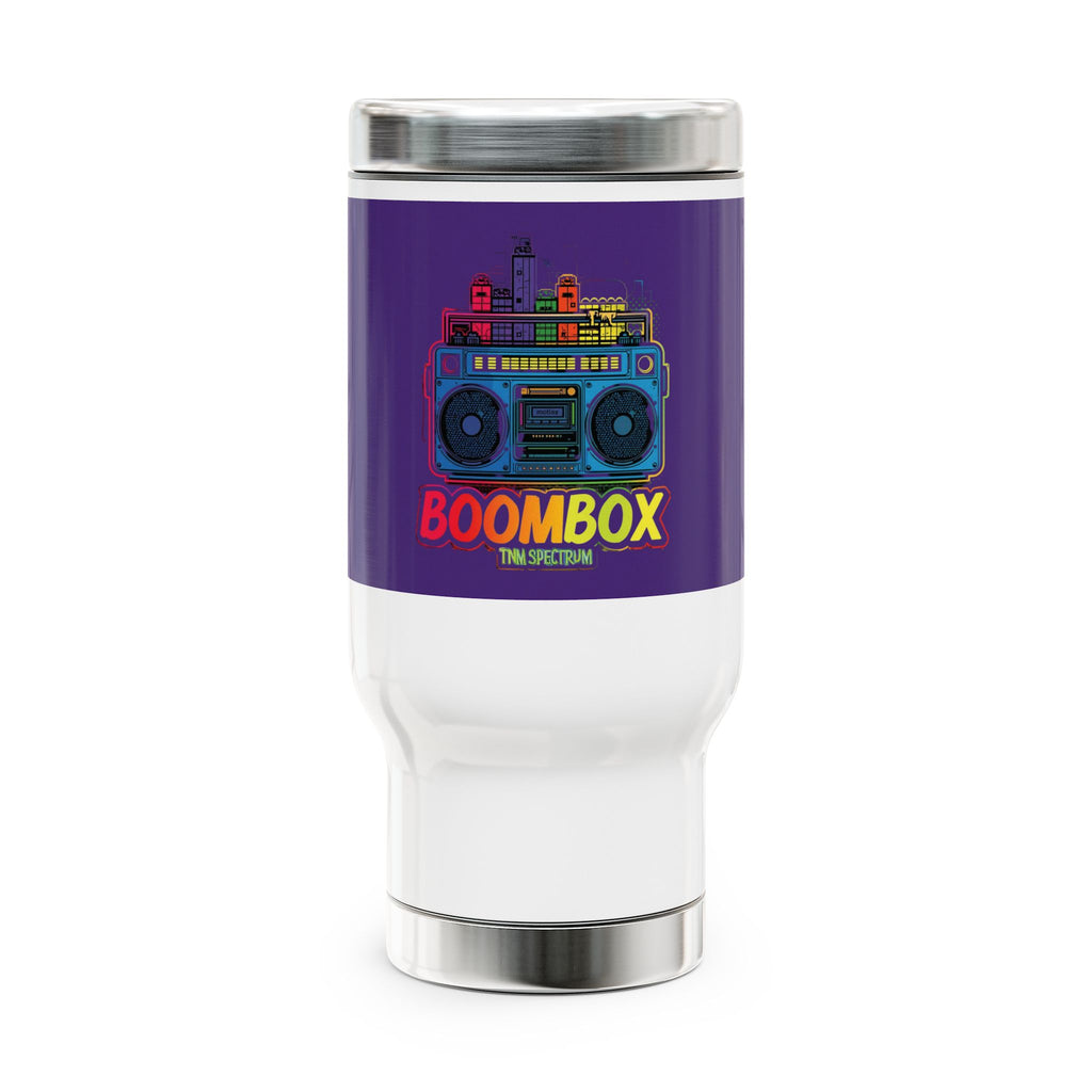 Boombox Retro Travel Mug — 14oz Stainless Steel Handle Tumbler