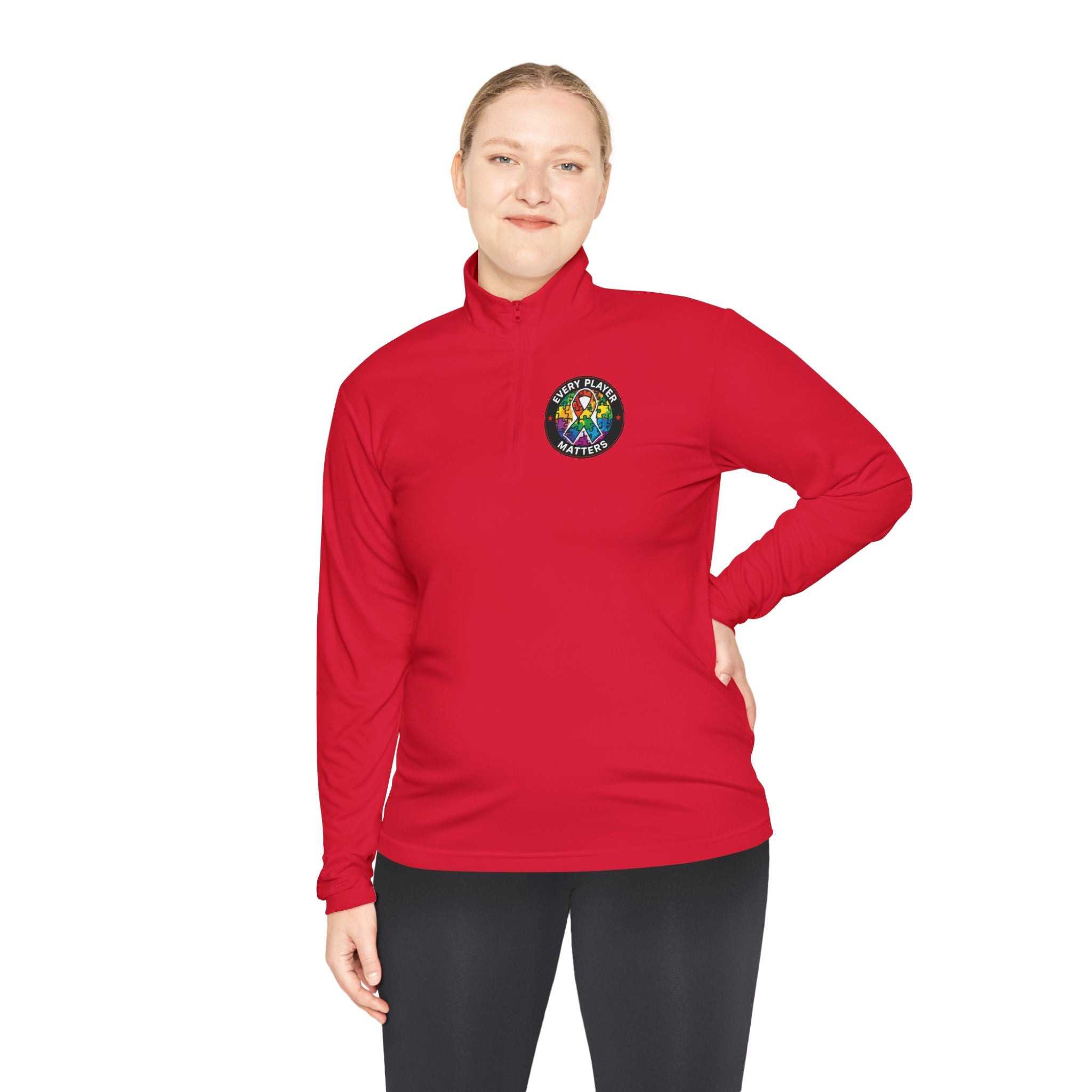 Quarter-Zip Pullover • Colorful Geometric Mushroom Logo — Psychedelic Nature Vibe