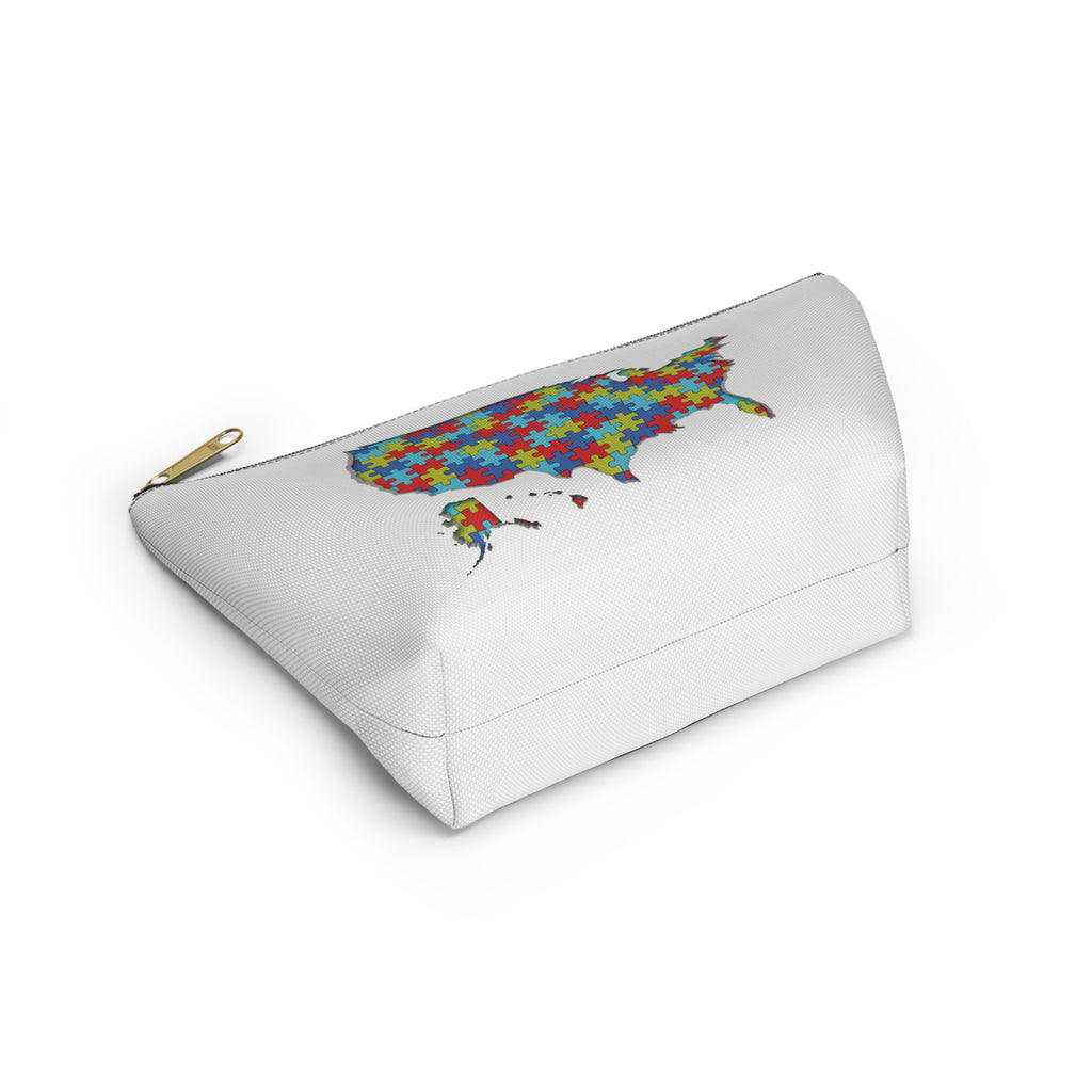 Autism Awareness USA Puzzle Map Accessory Pouch