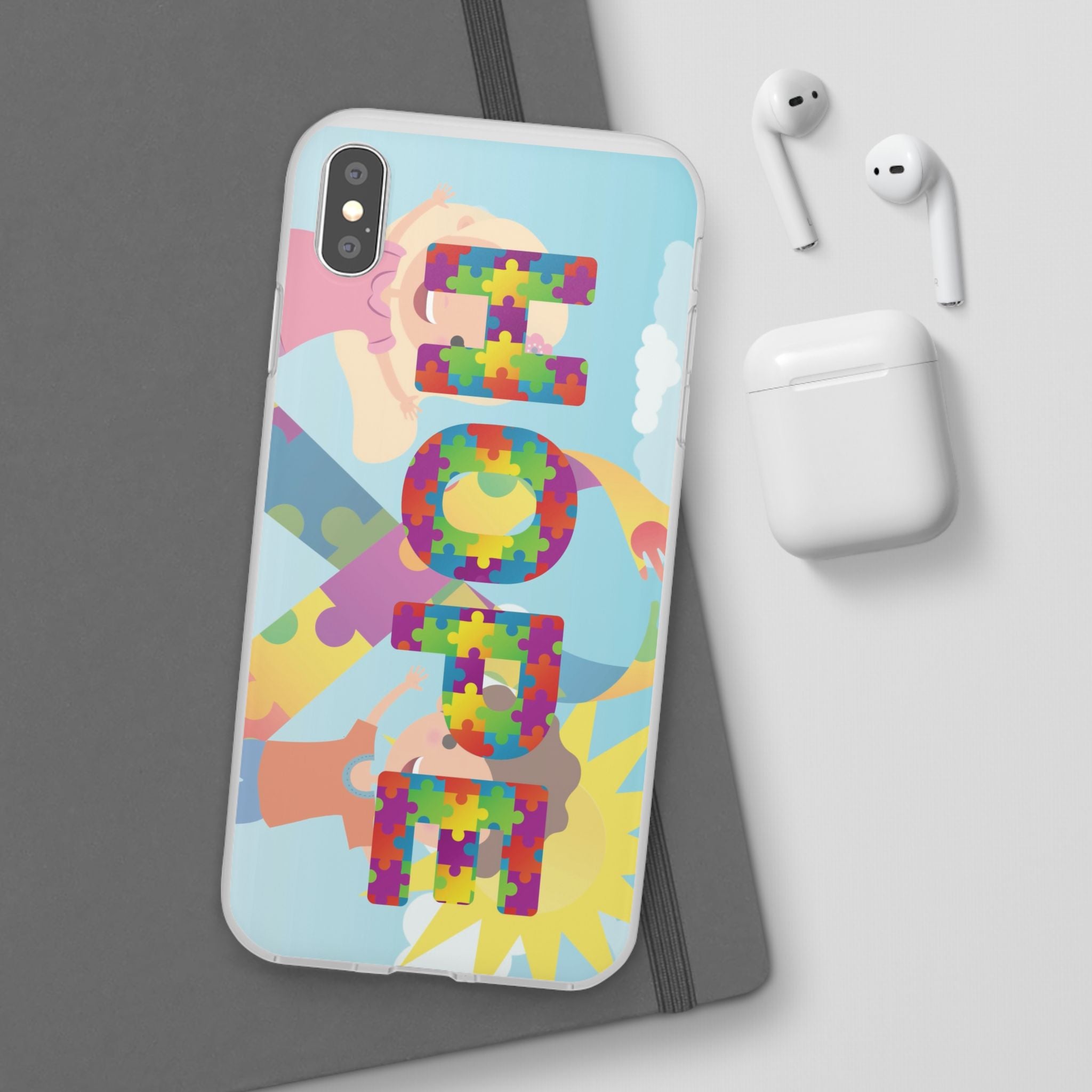 Autism Awareness Phone Case — 'HOPE' Puzzle Heart Flexi Case
