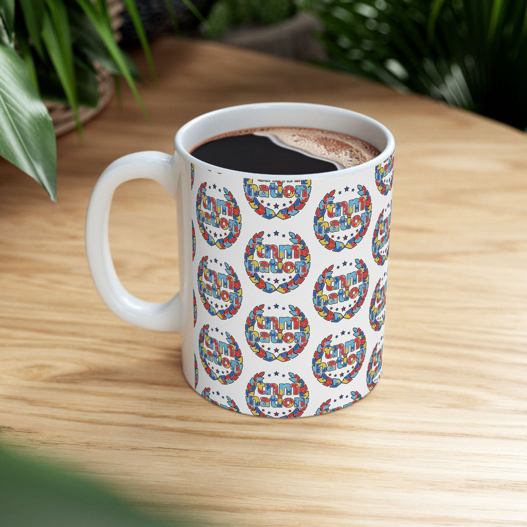 TNM Nation Pattern Ceramic Mug — Patriotic USA Coffee Cup (11oz, 15oz)