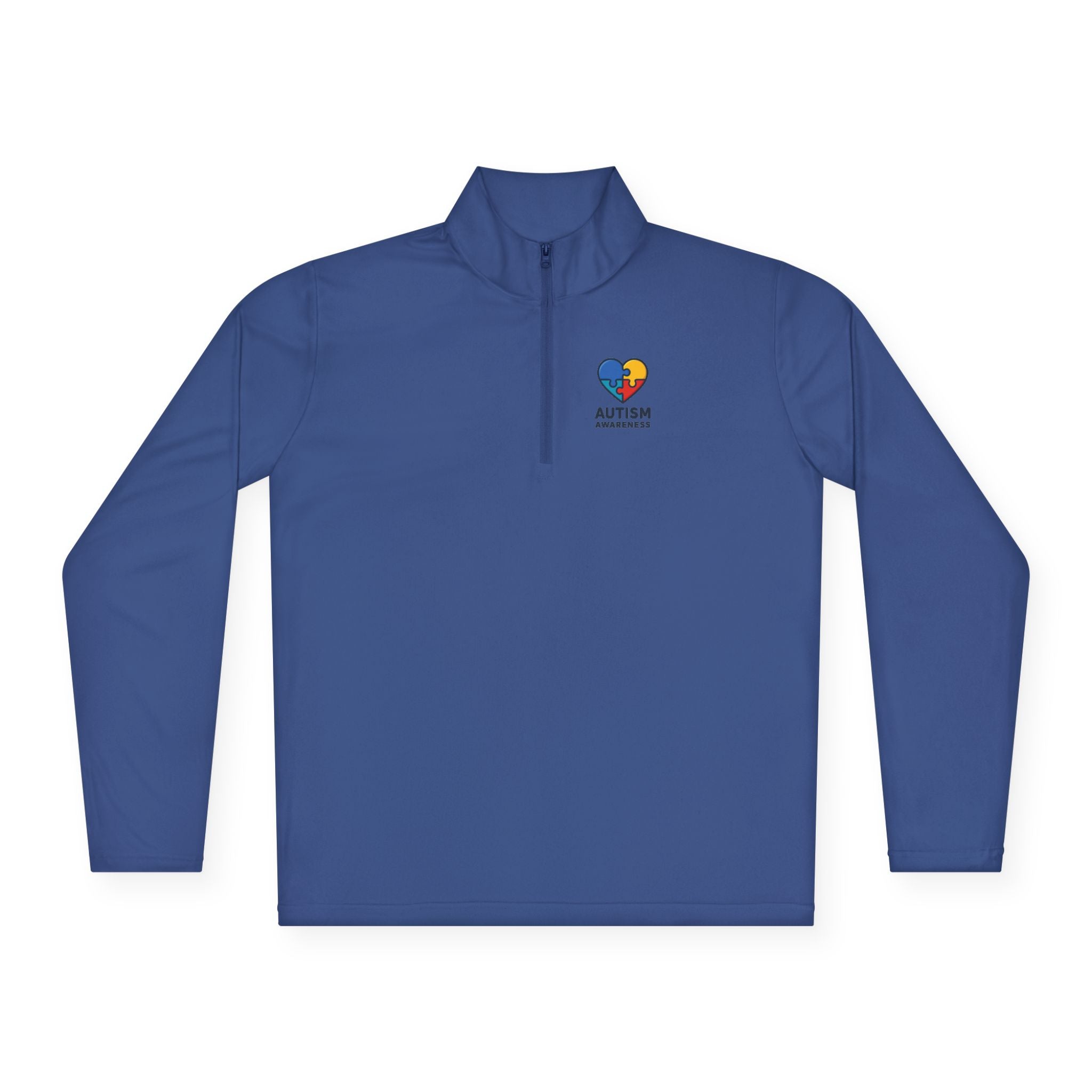 Autism Awareness Quarter-Zip Pullover — Puzzle Heart Logo