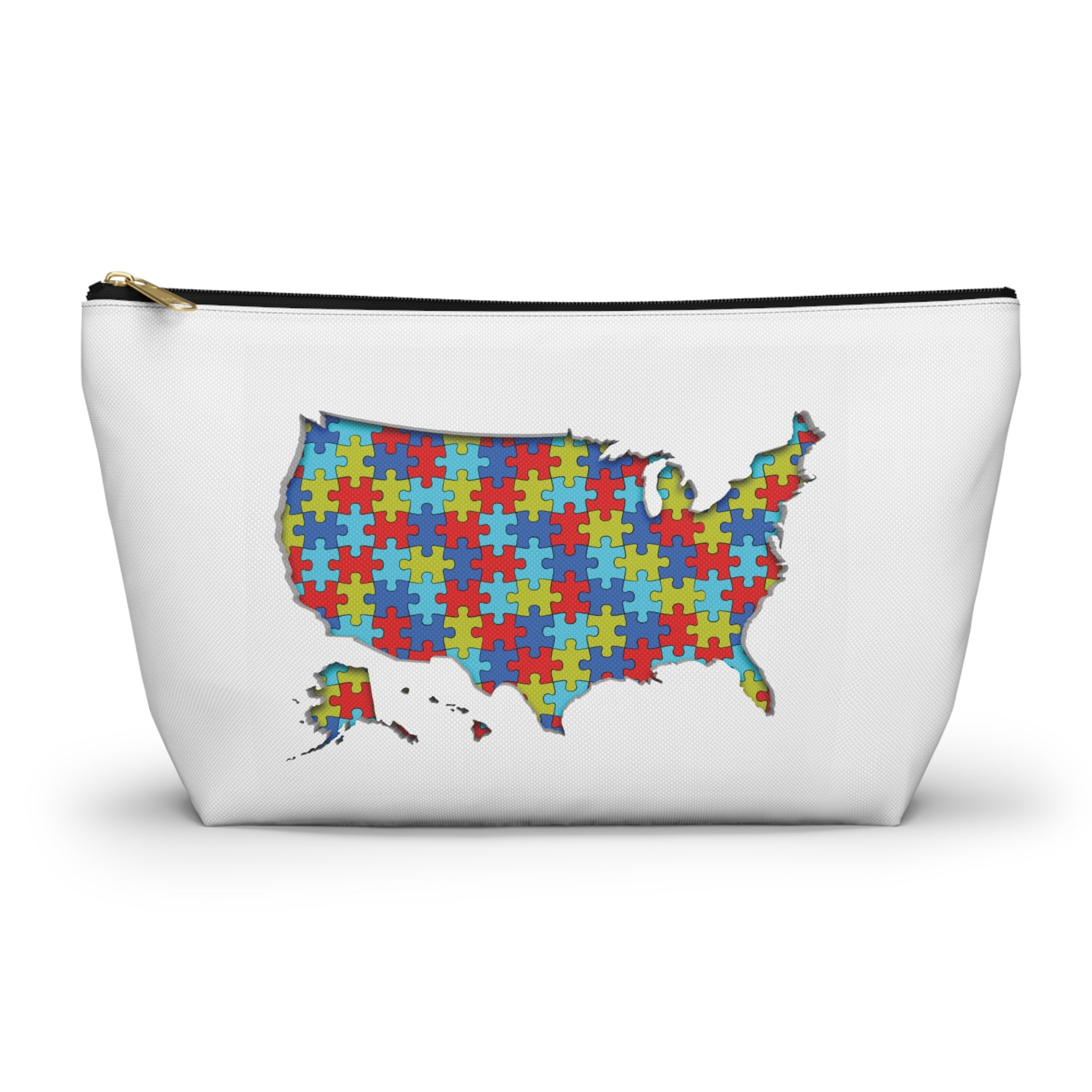 Autism Awareness USA Puzzle Map Accessory Pouch