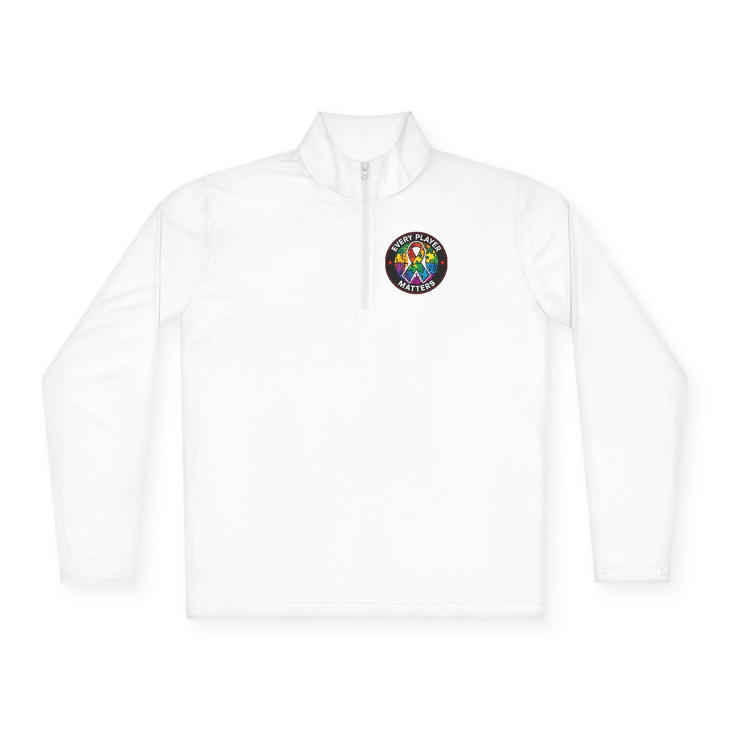 Quarter-Zip Pullover • Colorful Geometric Mushroom Logo — Psychedelic Nature Vibe