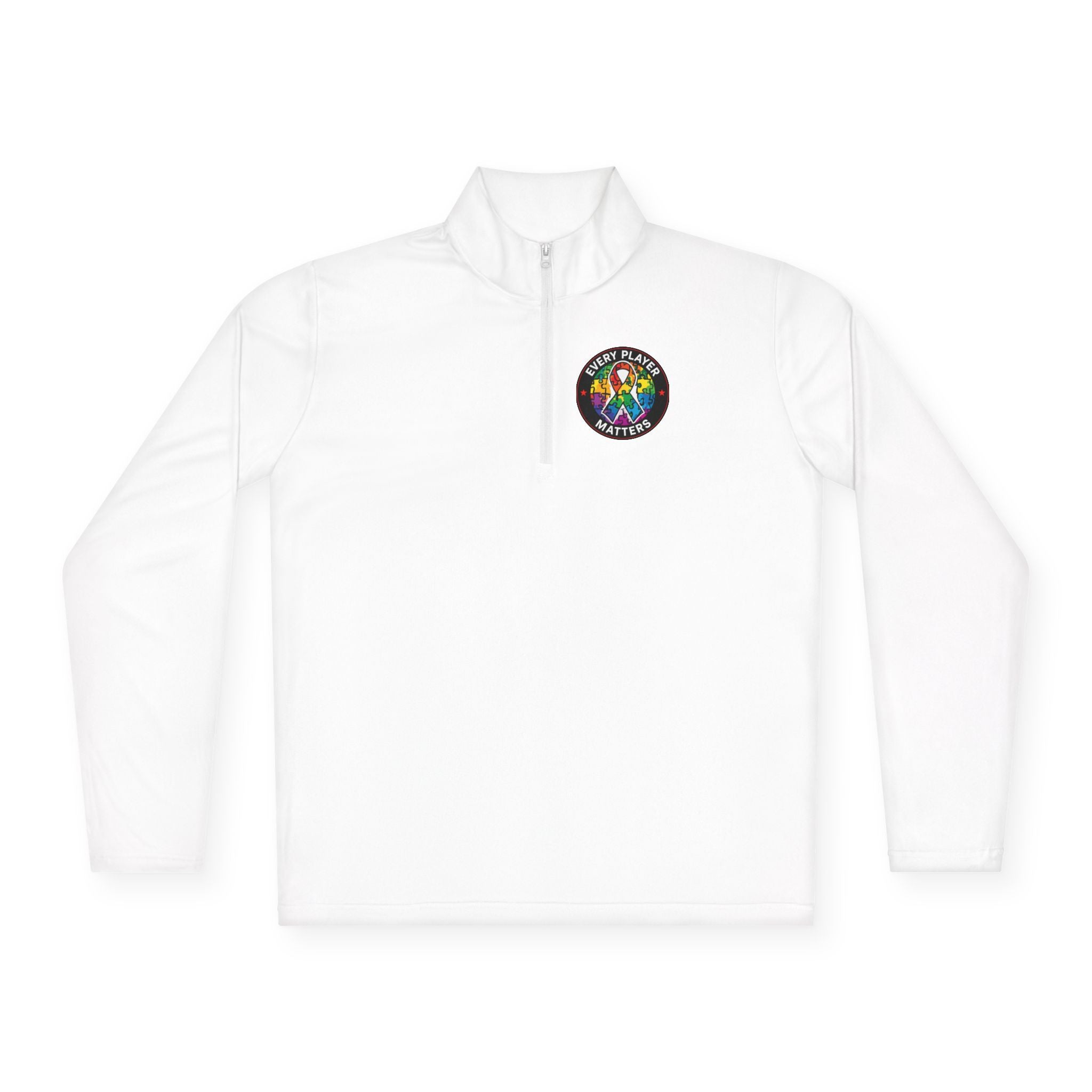 Quarter-Zip Pullover • Colorful Geometric Mushroom Logo — Psychedelic Nature Vibe