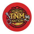 TNM Nation Round Mouse Pad — Hip Hop Microphone & Boombox Gaming Desk Mat