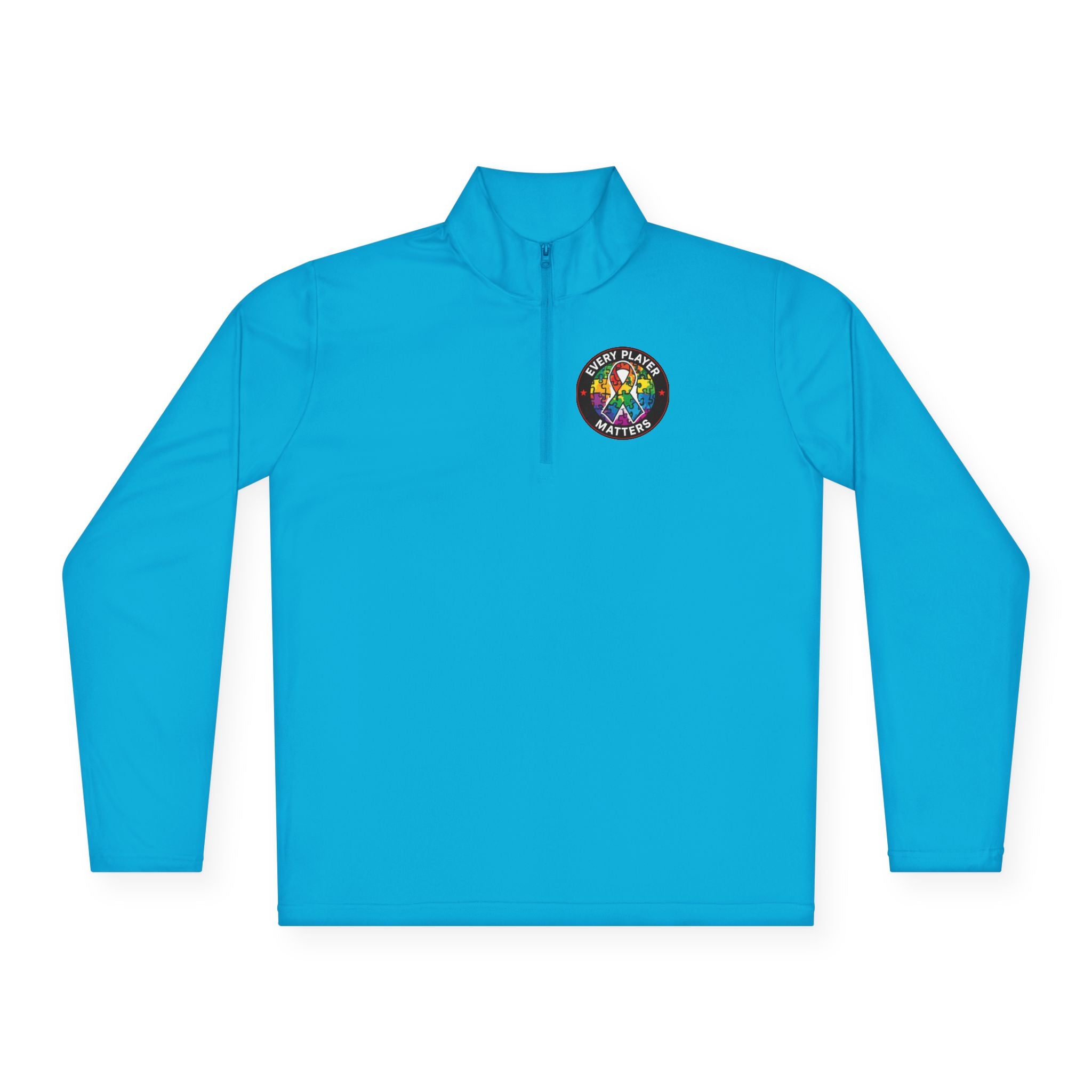Quarter-Zip Pullover • Colorful Geometric Mushroom Logo — Psychedelic Nature Vibe