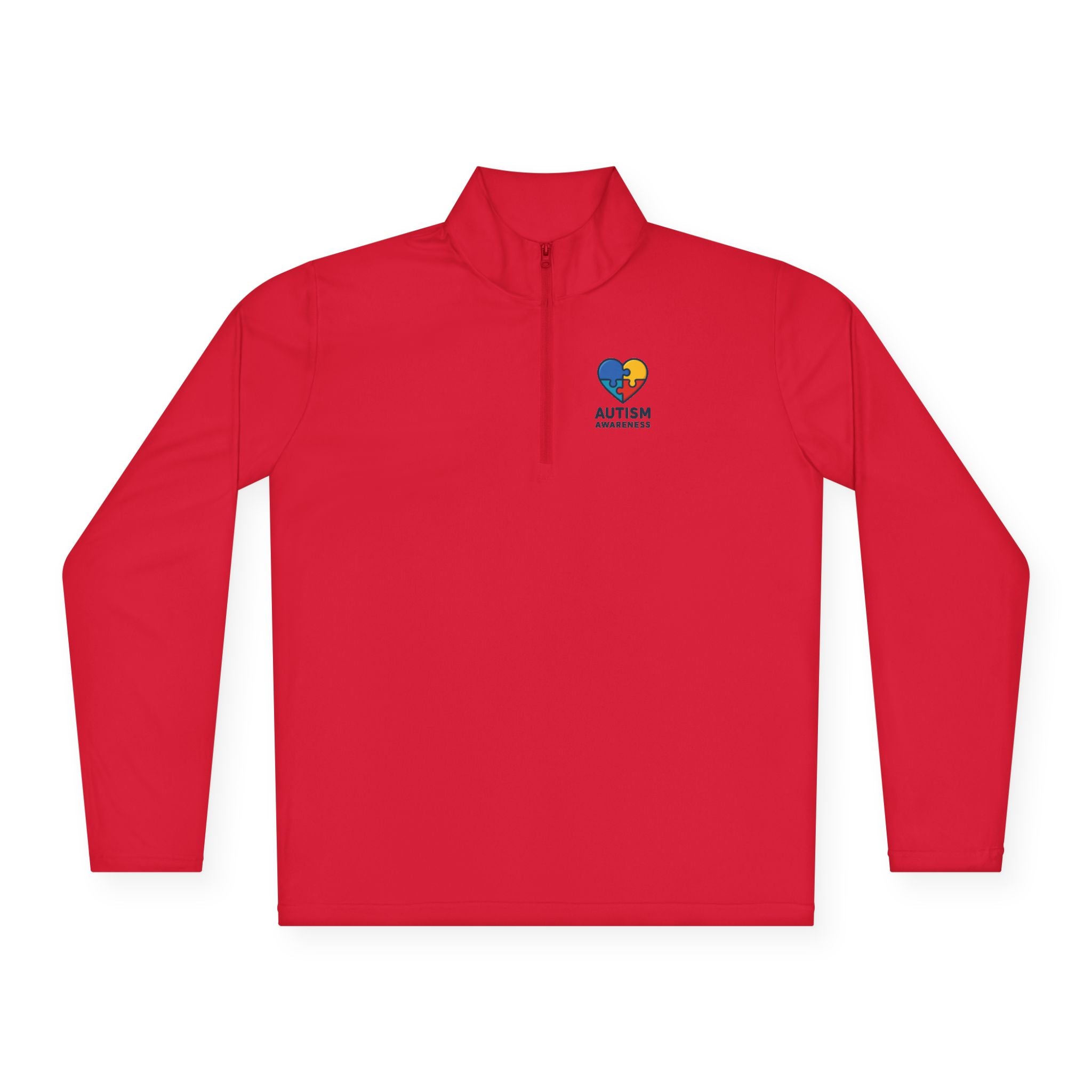 Autism Awareness Quarter-Zip Pullover — Puzzle Heart Logo