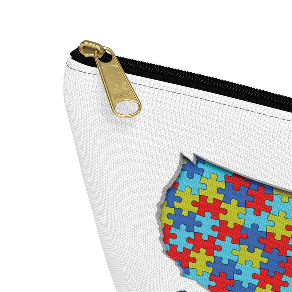 Autism Awareness USA Puzzle Map Accessory Pouch