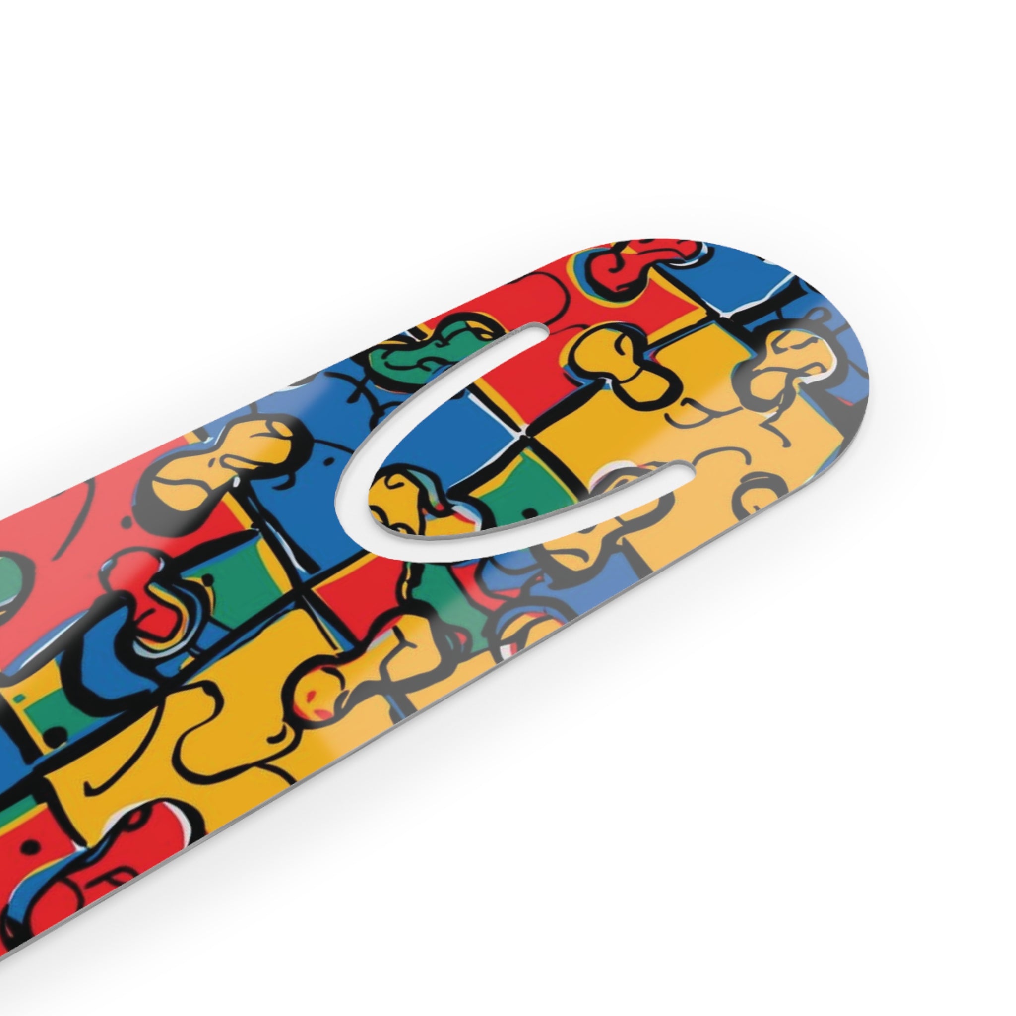 Autism Puzzle Piece Bookmark — Colorful Awareness Metal Corner Marker