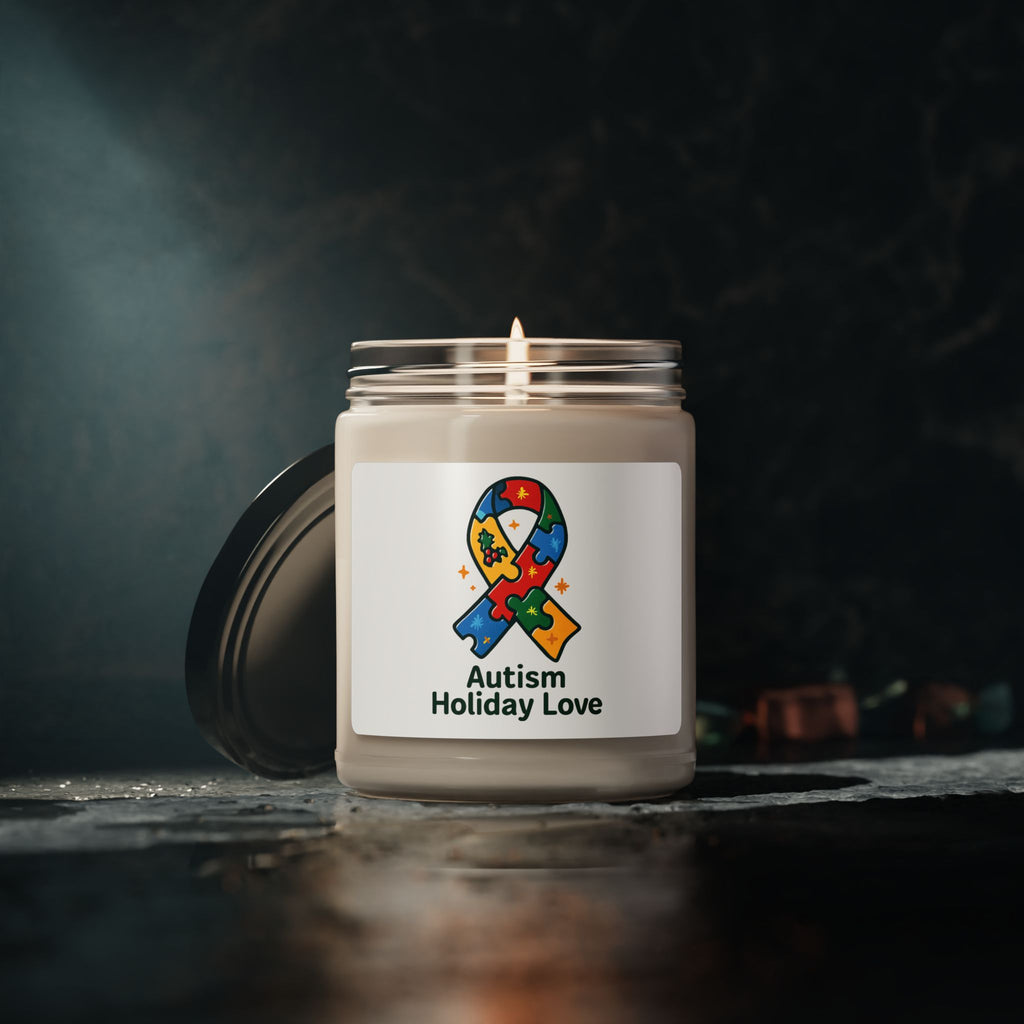 Autism Holiday Love Soy Candle — 9oz Scented Awareness Candle
