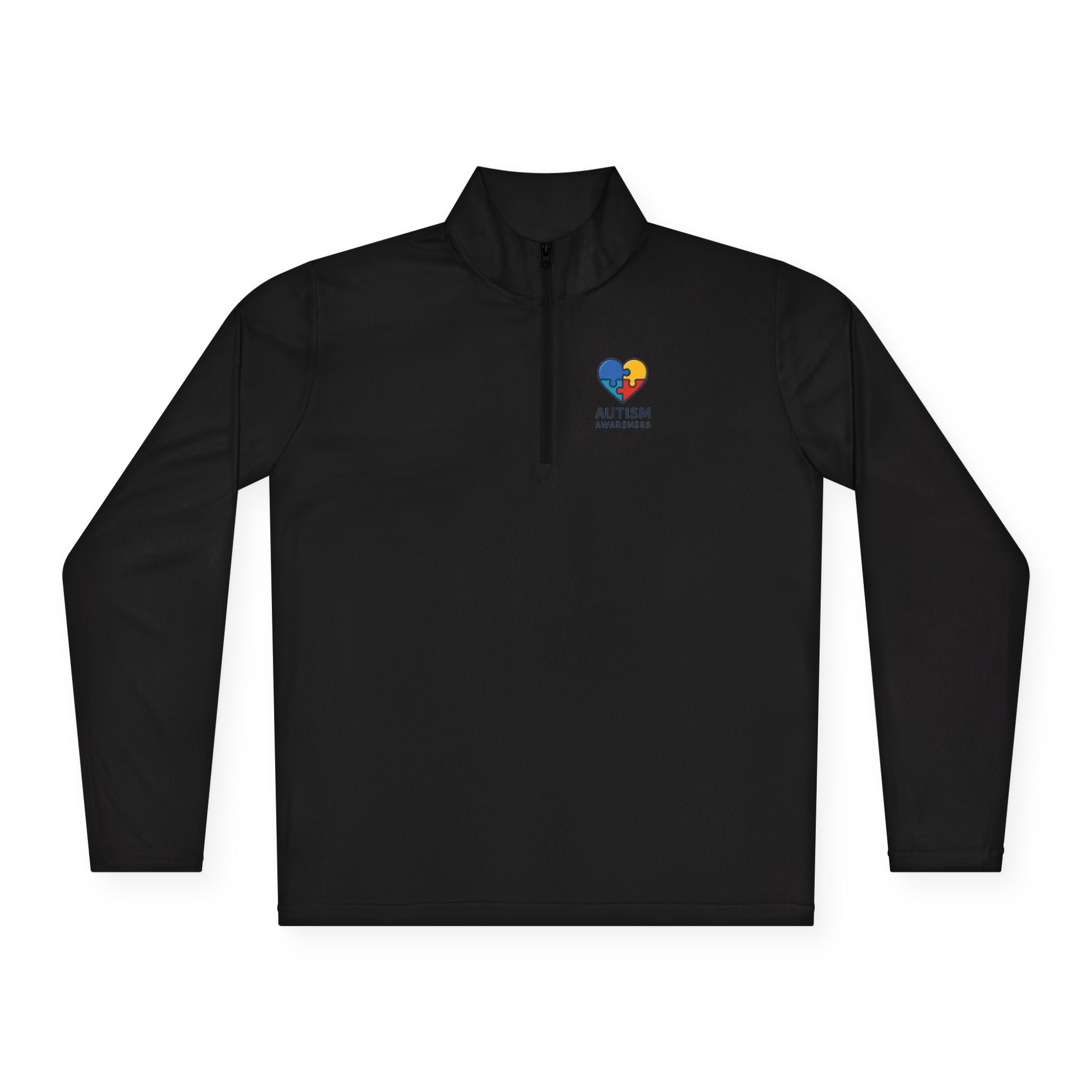 Autism Awareness Quarter-Zip Pullover — Puzzle Heart Logo
