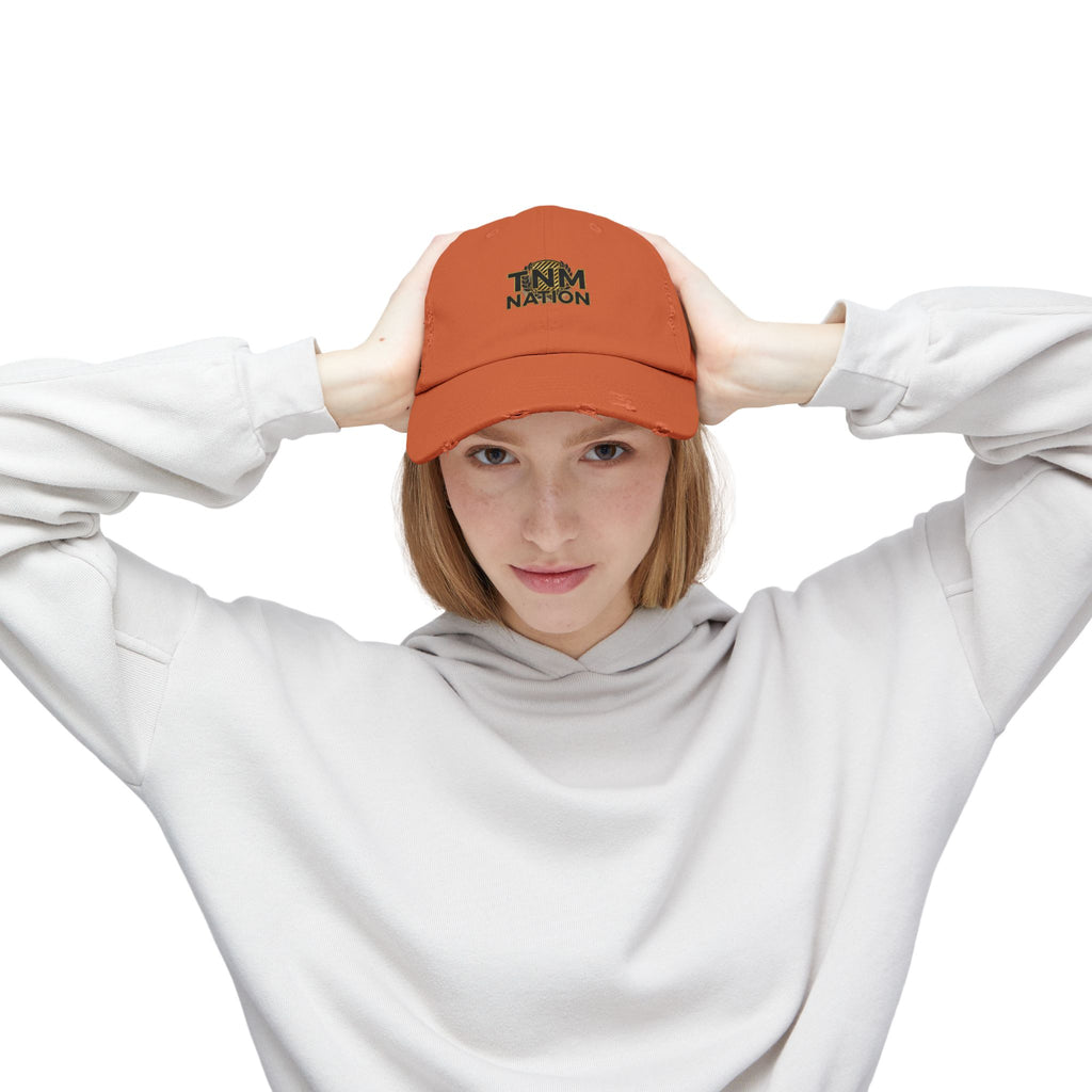 Distressed Baseball Cap — TNM Nation Gold Logo