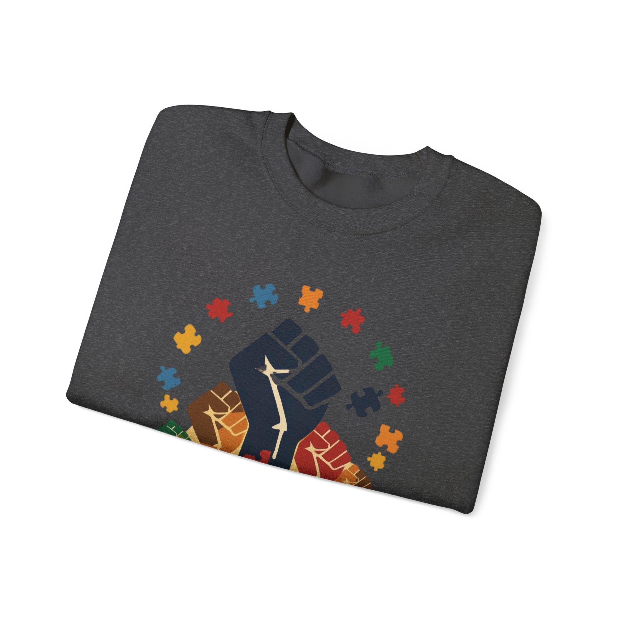 Juneteenth Meets Autism 2 Sweatshirt - Multicolor Unity Graphic Crewneck